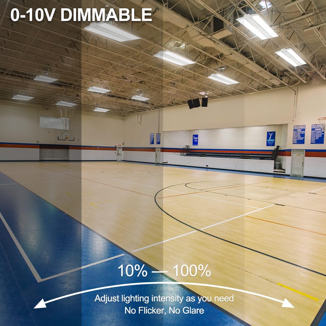 Xbuyee High Bay Led Shop Light 300W 42000Lm 5000K 100-277V Dimmable, 3Ft Commercial Grade Linear Bay Lights For Warehouse Worksh