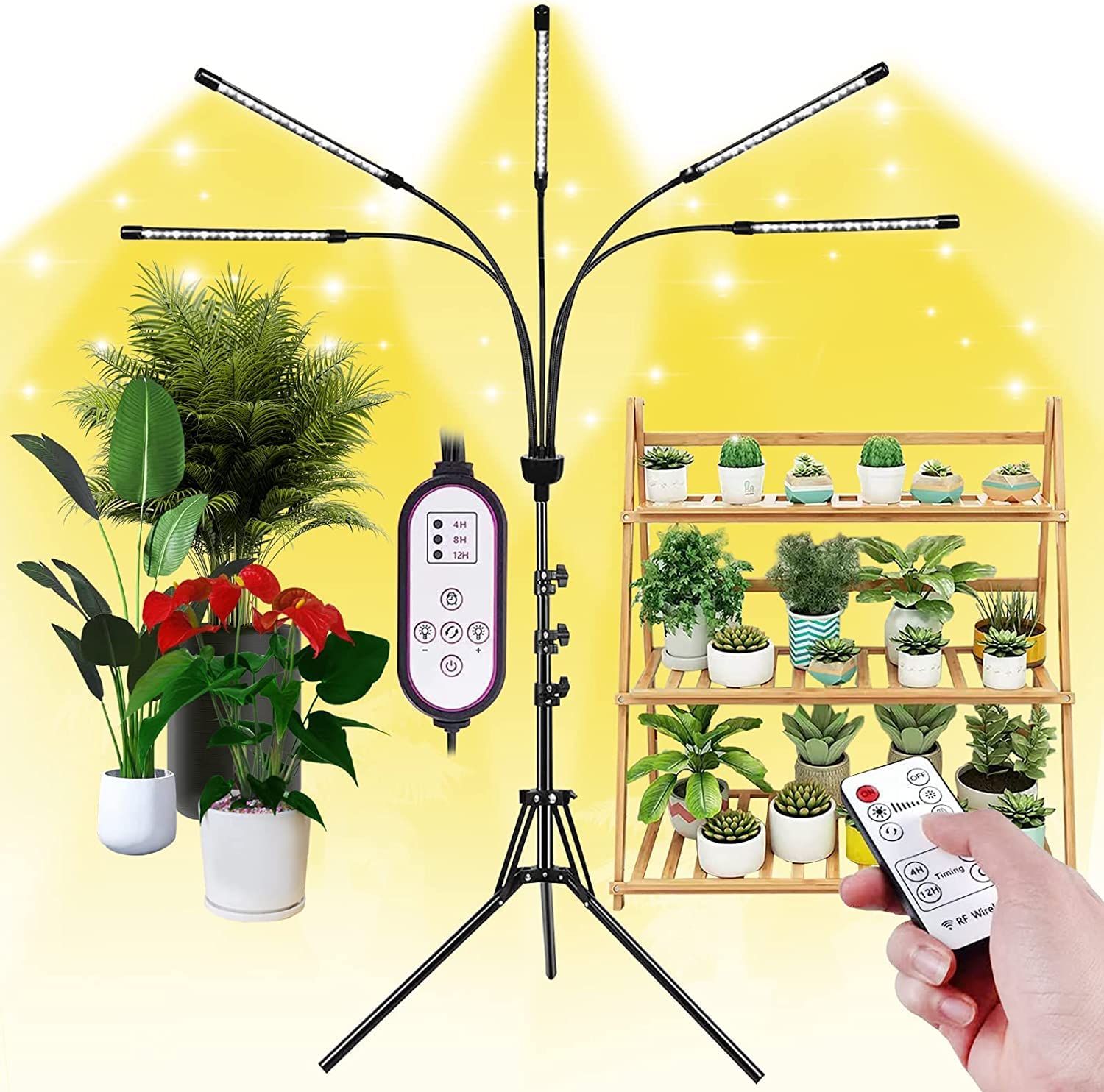 Keelixin Grow Lights For Indoor Plants,5 Heads Plant Lights For Indoor Plant,Led Full Spectrum Plant Lights,Adjustable Plant Gro