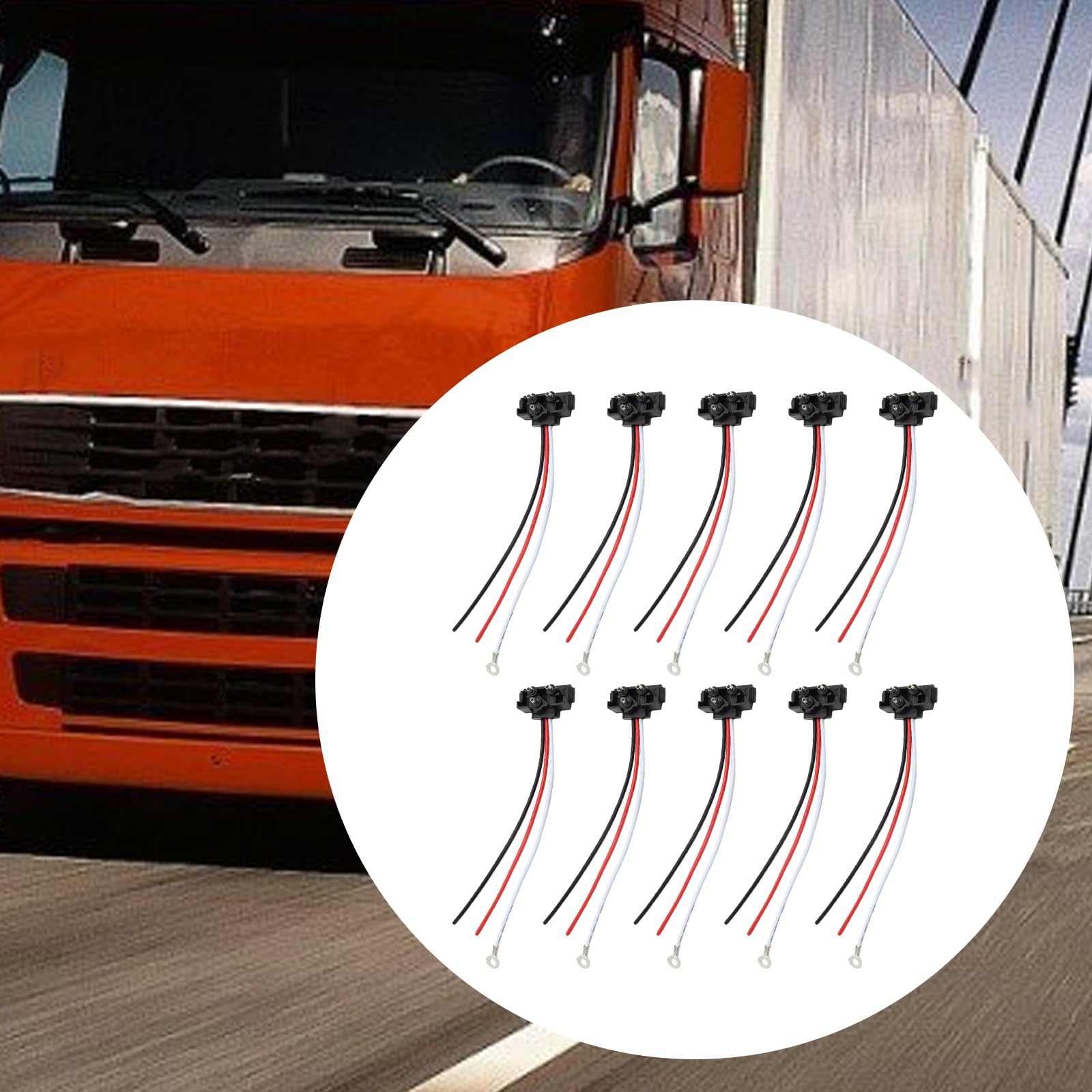 Newnessai 10 Pcs 3 Wires Trailer Light Connector, 3-Pin Pigtail Harness Plug For Trucks' Stop Turn Tail Light Backup Light For 4