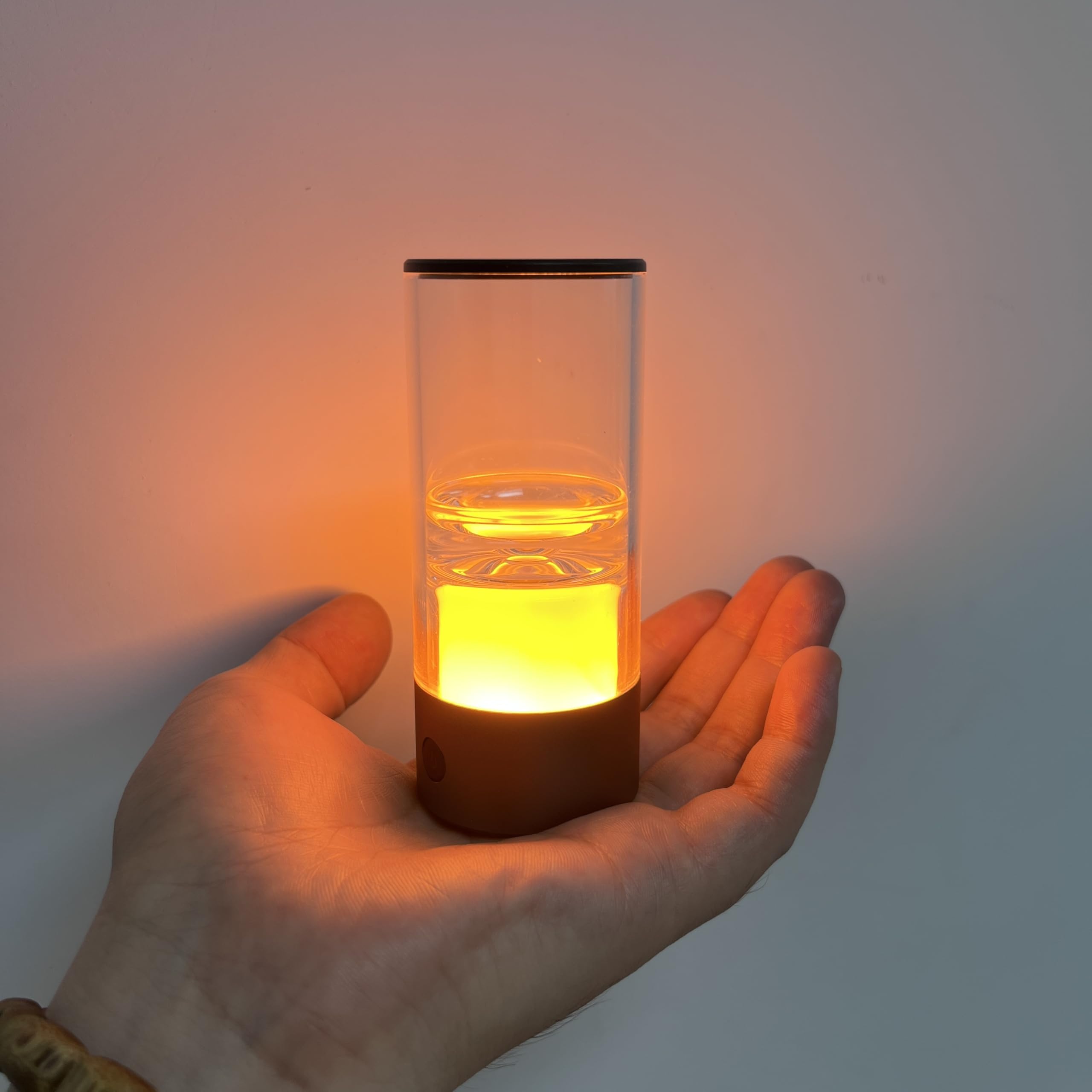 KAFIYA Rechargeable LED Night Light, Dimmable Mood Lamp, Portable, Aluminum, Yellow, Model CL-04, 2 Packs
