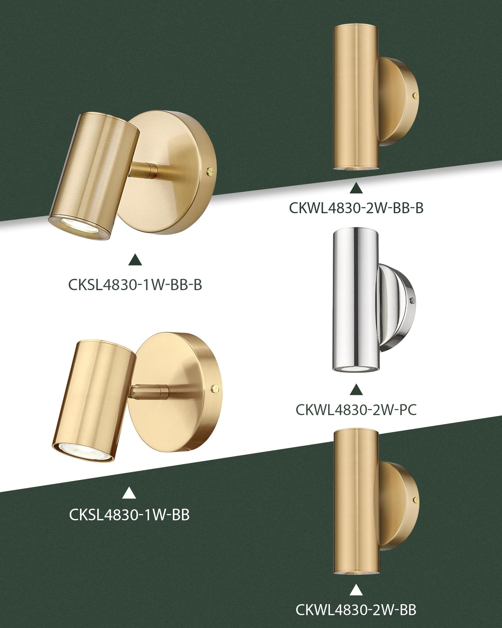 Cargifak Gold Wall Sconce  Modern Wall Light Fixture  Led Track Lighting With Gu10 Bulb For Bedroom Entryway Bathroom Kitchen Cksl4830-1W-Bb-B