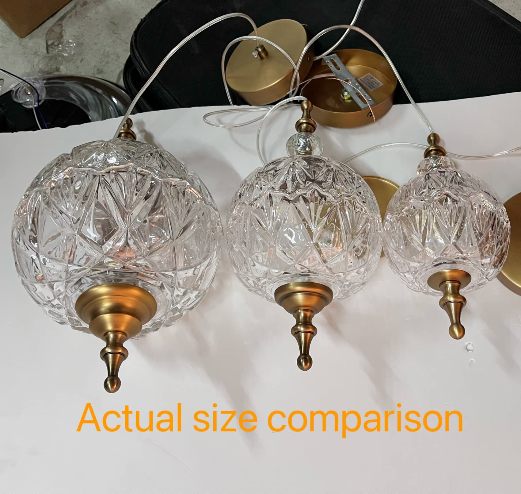 TLOLGT Antique Adjustable Pendant Light Fixtures Delicate Decorative Pattern Glass Ceiling Pendant Lighting for Kitchen Island D