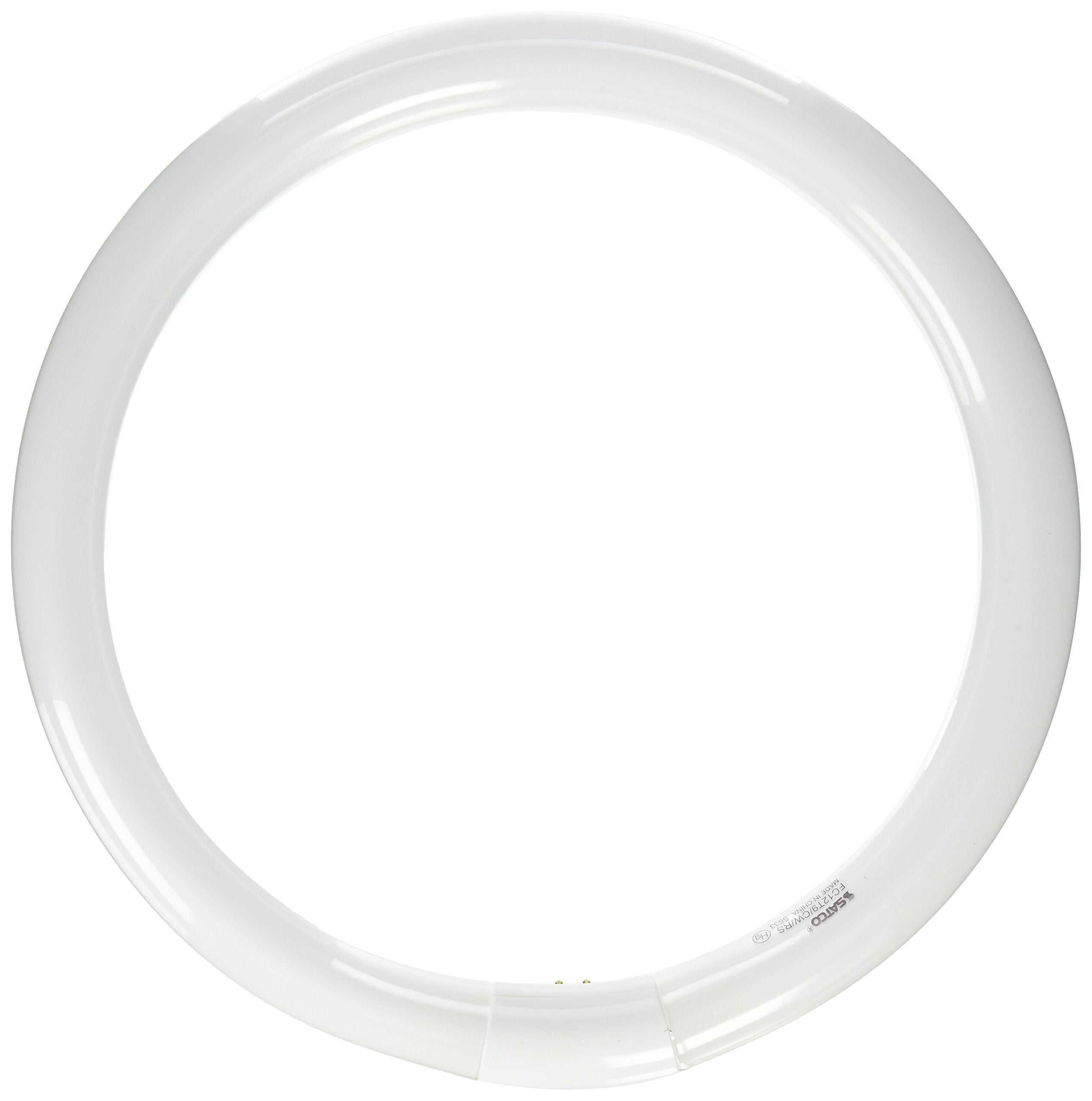 Satco S6503 32W 4 Pin T9 Circline Lamp, Cool White, Gloss White, 1 Count