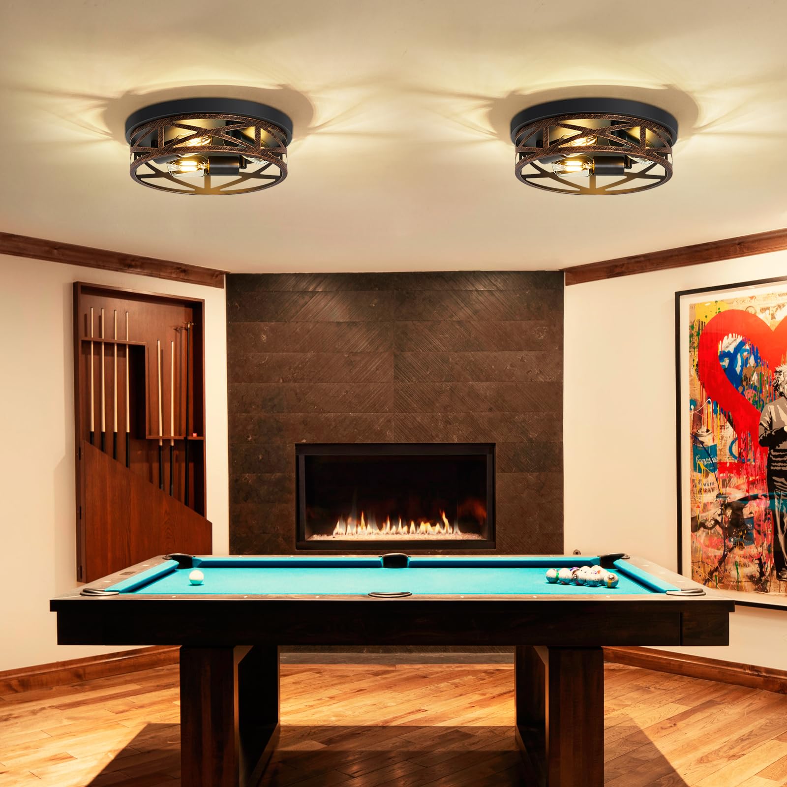 Zhu Yan Farmhouse Flush Mount Ceiling Light,3-Light Ceiling Light Fixture Hallway Ceiling Light Fixtures,Light Fixtures Ceiling