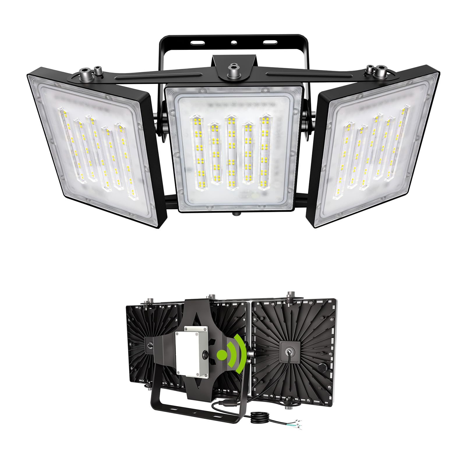 STASUN 300W LED Flood Light - 30,000LM Dusk to Dawn, Photocell Sensor, IP66 Waterproof, Black, Model 21033