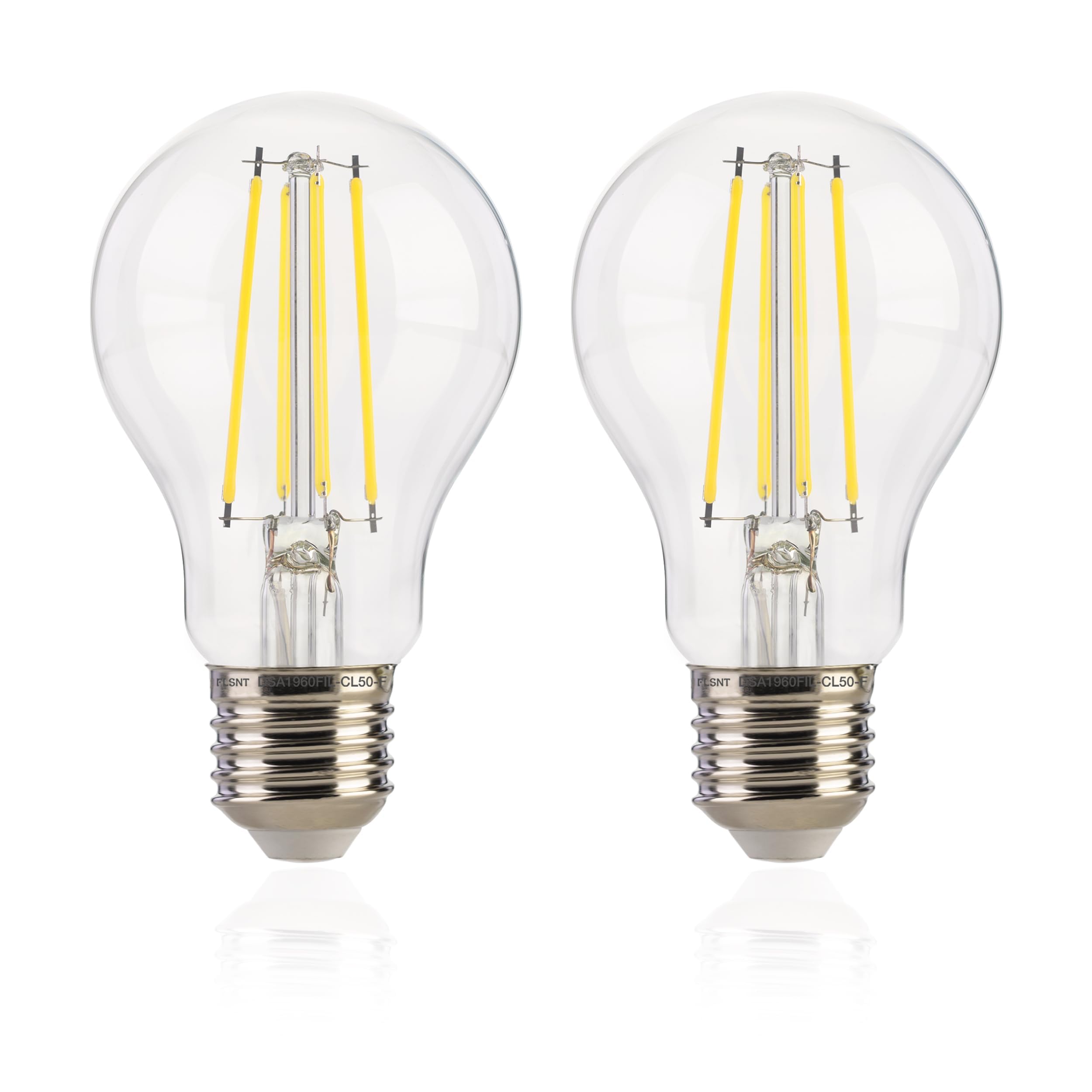 FLSNT A19 LED Light Bulb, 5000K Daylight, 8W (100W Equivalent), 1400LM, Vintage Filament, E26 Base, 2 Pack