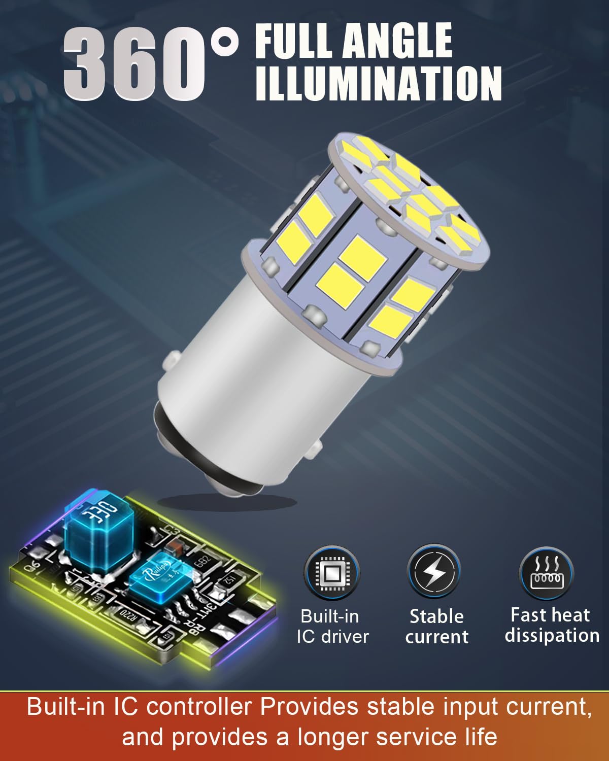 LEDYOTRY 1157 LED Bulb, Super Bright White, Backup Reverse Lights, Brake Tail Lights, Pack of 4