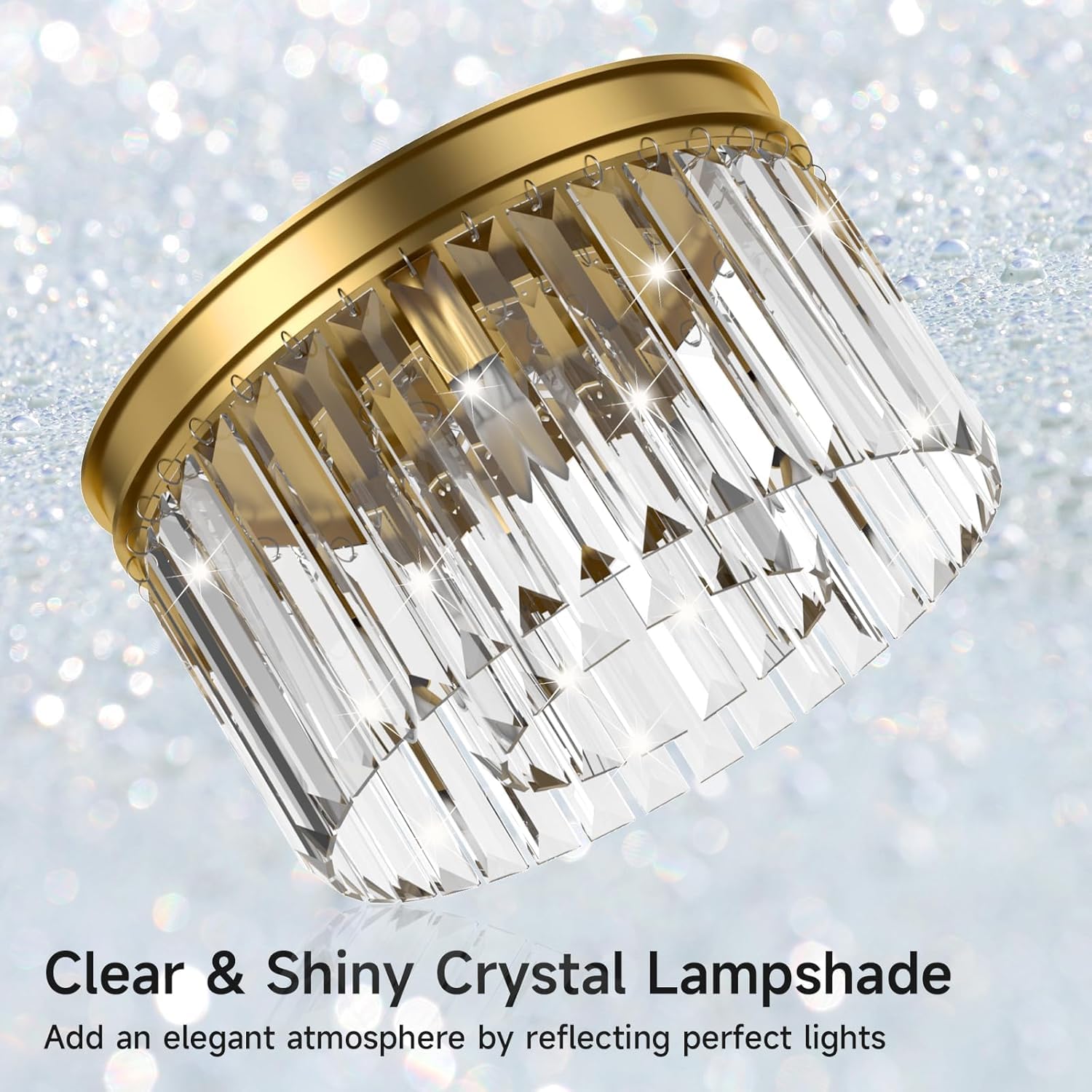 Blinghy Flush Mount Ceiling Light, Crystal Ceiling Light, Modern Crystal Chandelier Ceiling Chandelier. Suitable For Living Room