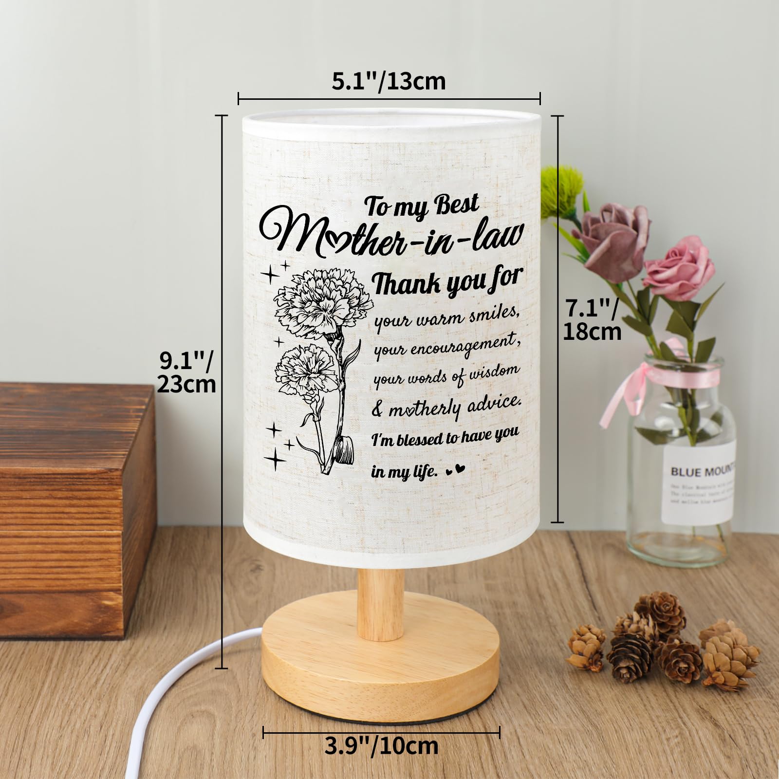 Souhoney Christmas Lamp Gifts For Mother In Law  Birthday Mother In Law Gifts From Daughter In Law Beautiful Lamp Mothers Day Gifts For Bedside Home Decoration