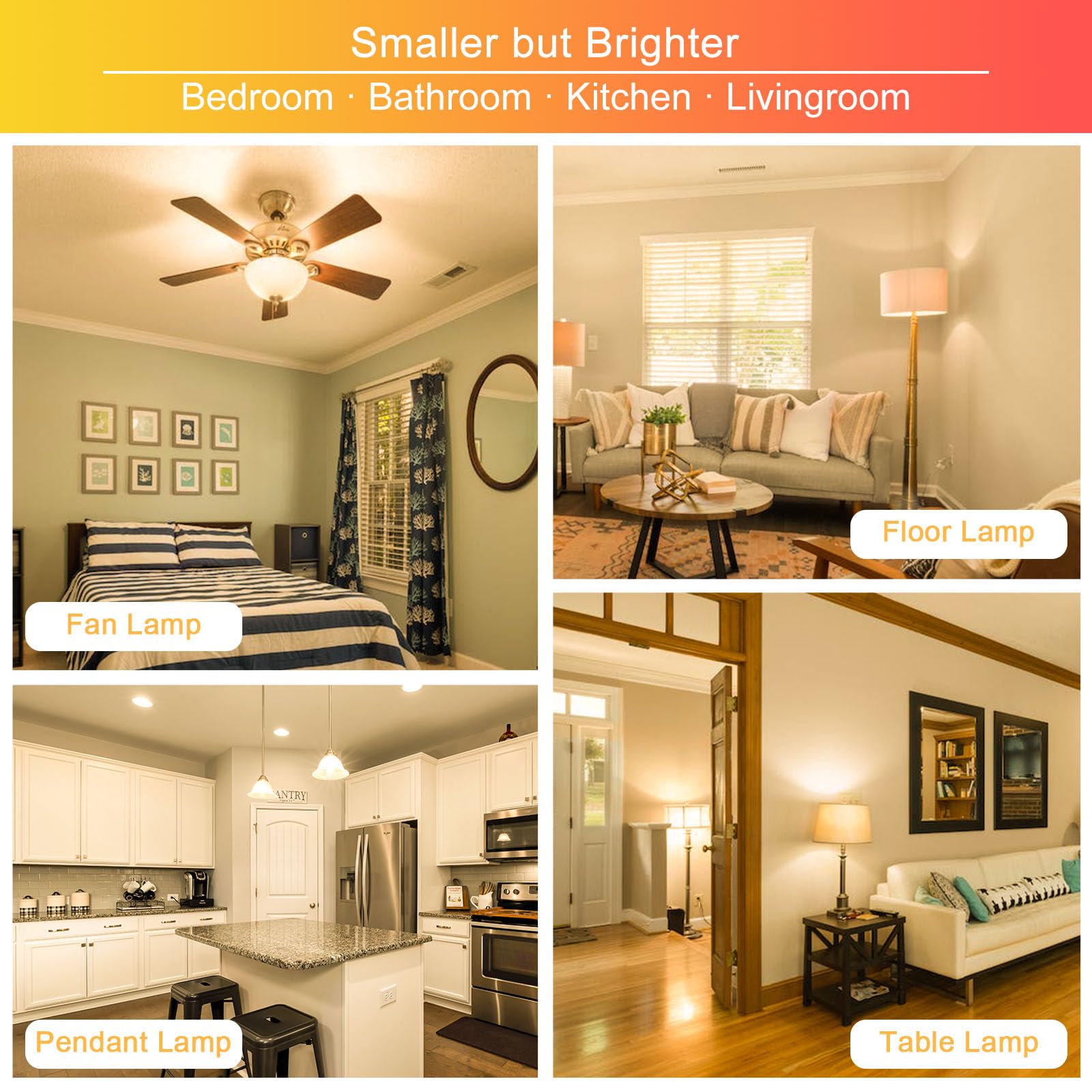 ZHENMING LED Refrigerator Bulb 4W E26 Medium Base Warm White 3000K A15, Polycarbonate, 1.25''D x 2.4''H,