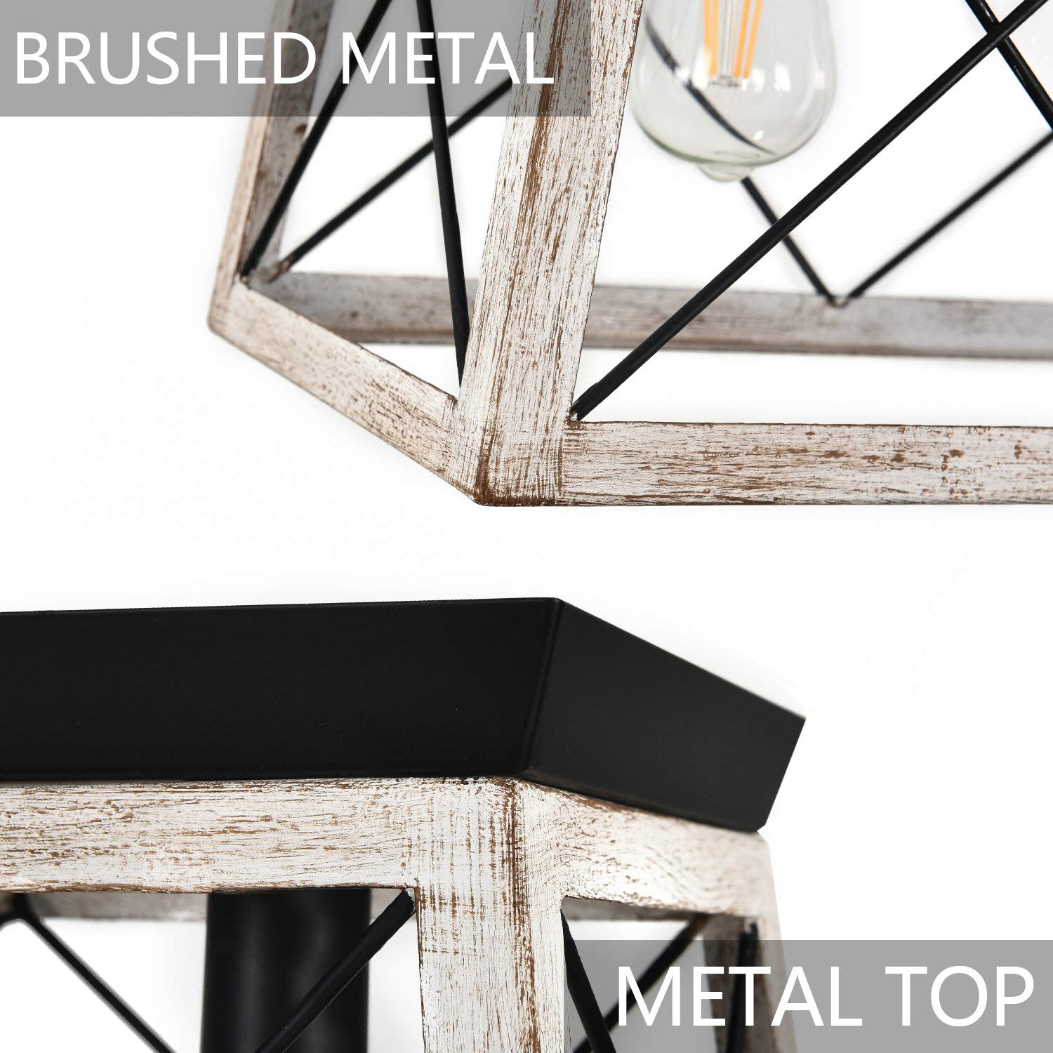 Luupyia 5-Light Farmhouse Chandelier, Rustic Metal Pendant Light For Kitchen & Dining Room