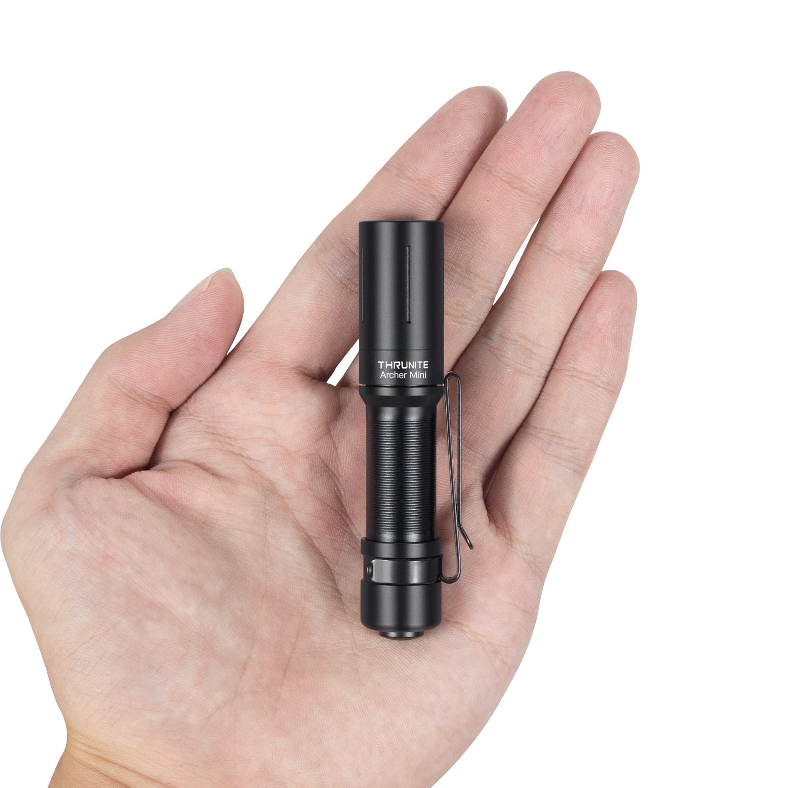 ThruNite EDC Flashlight Archer Mini, 405 Lumens, USB C Rechargeable, Pocket Size, Black Cool White