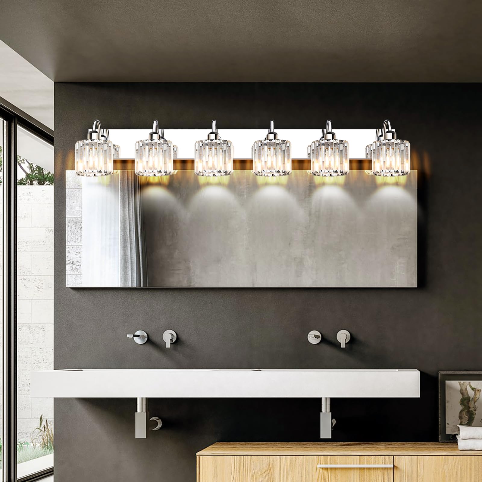 Valytime Bathroom Vanity Light,Bathroom Light Fixtures,Vanity Lights For Bathroom,Bathroom Light Fixtures Over Mirror,6 Light Ba