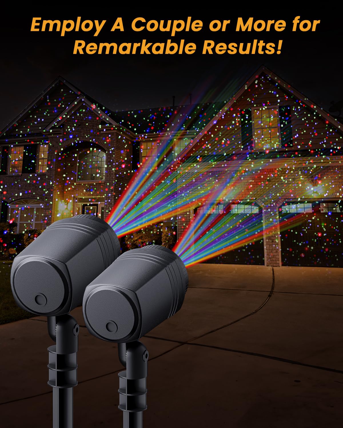 Enjoyedled Christmas Laser Lights Outdoor, Rgb (Red, Green, Blue) Christmas Light Projector, Brighter Projection Lights For Chri