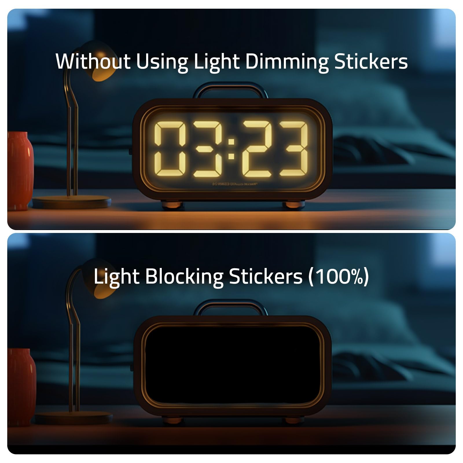 JIEHENG LED Light Blocking Stickers - 100% Blackout, 2 Sheets, White & Black, 5.5x3.4 inch, Perfect for Electronics