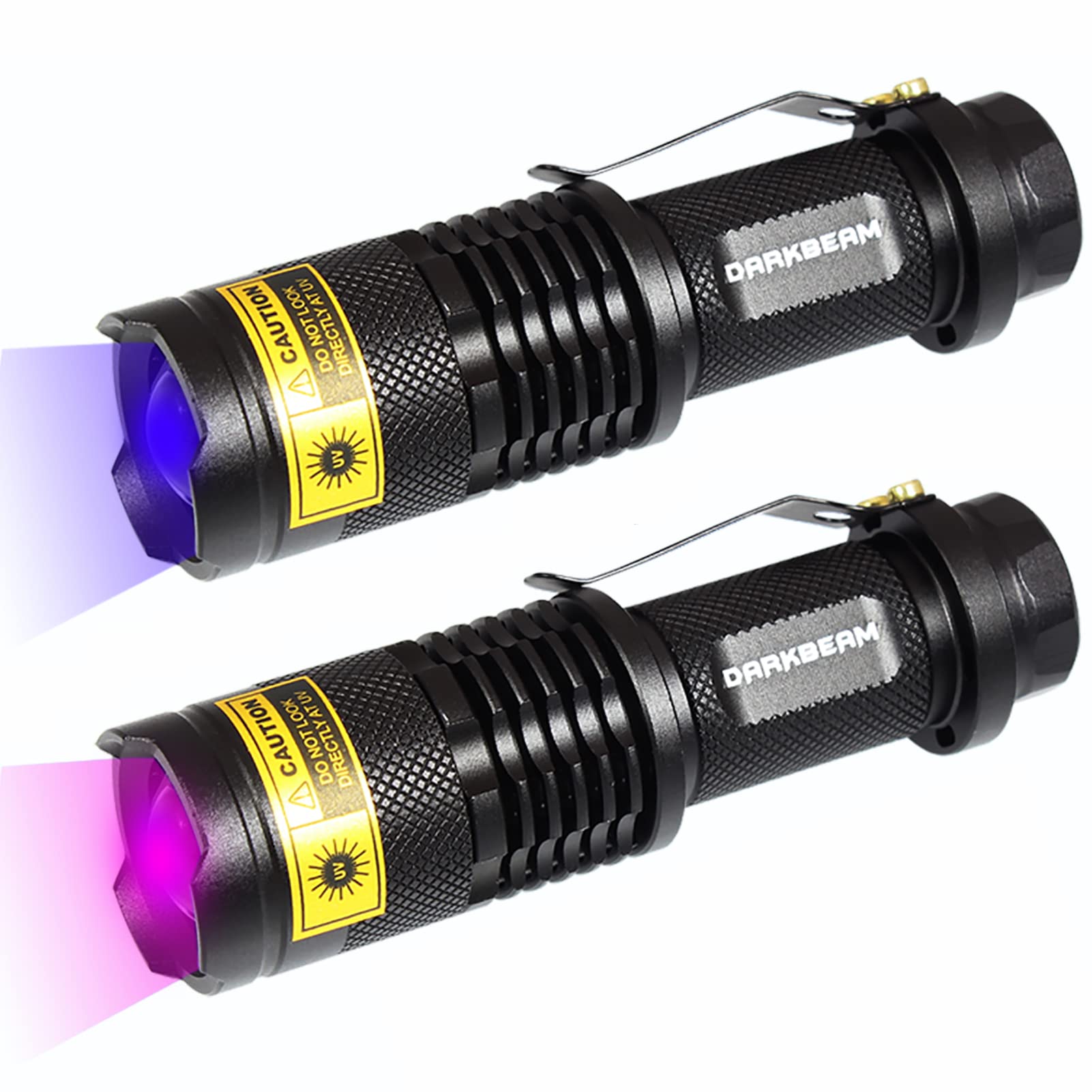 DARKBEAM UV 365nm and 395nm Flashlight Light Wood's Lamp Blacklight Ultraviolet LED Portable Mini Handheld Torch Detector for Do