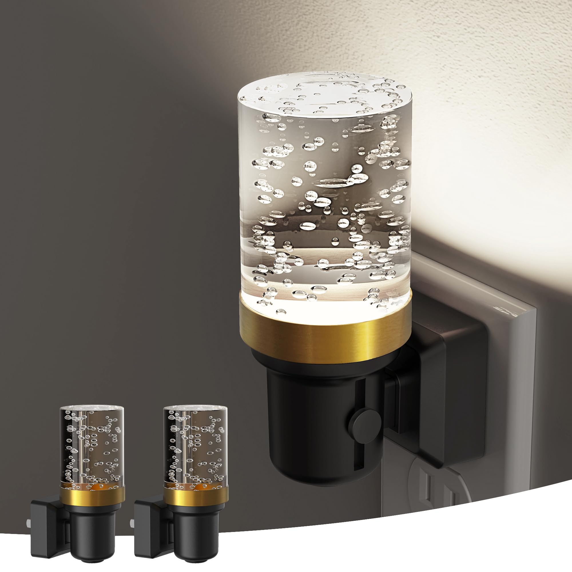 L LOHAS LED Night Light  2 Pack Dimmable Night Lights Plug into Wall  Automatic Night Lights Plug in with Auto Light Sensor  Adjustable Brightness 5000K LED Night Light  for Bedroom Hallway Home