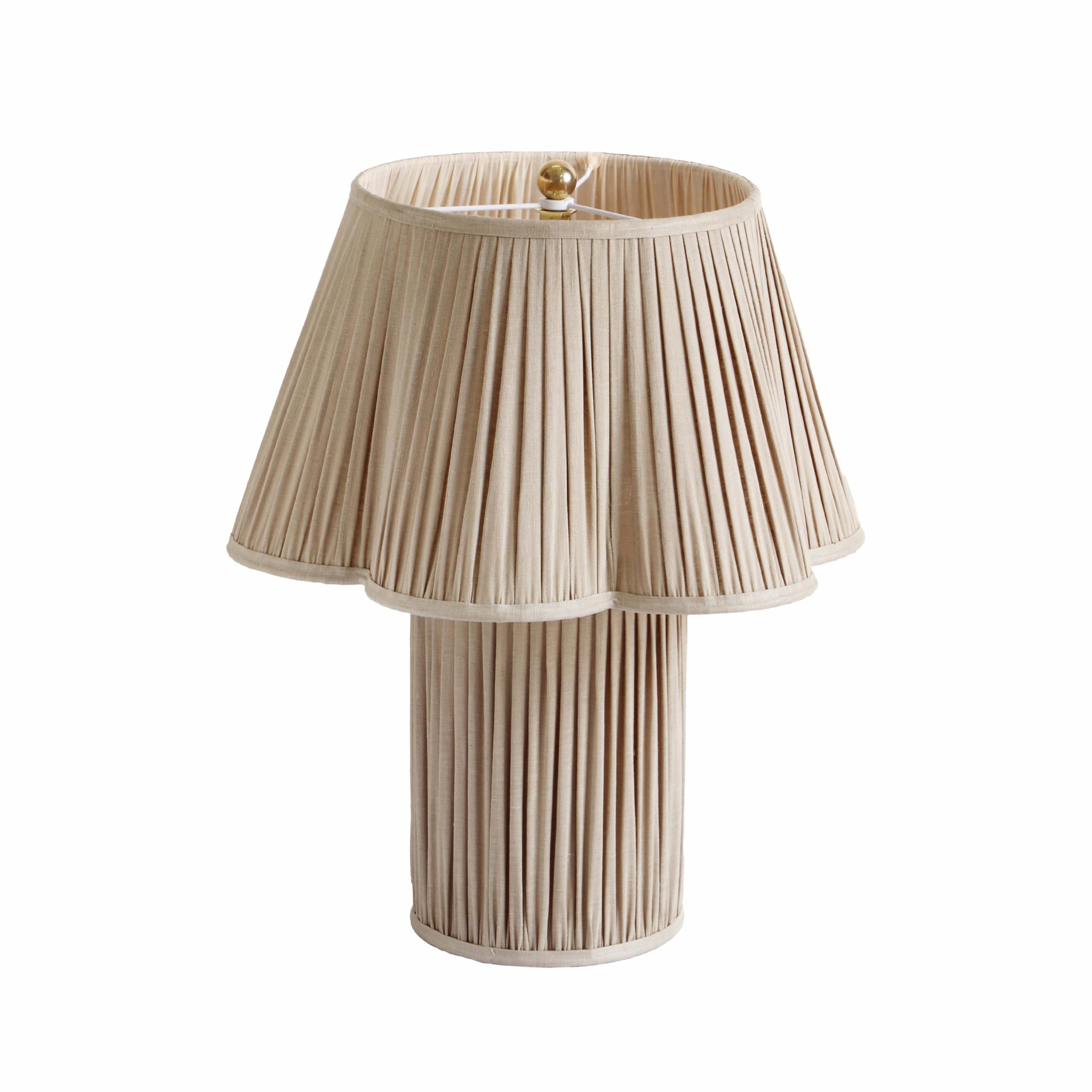 Tov Furniture Corrine Beige Linen Table Lamp