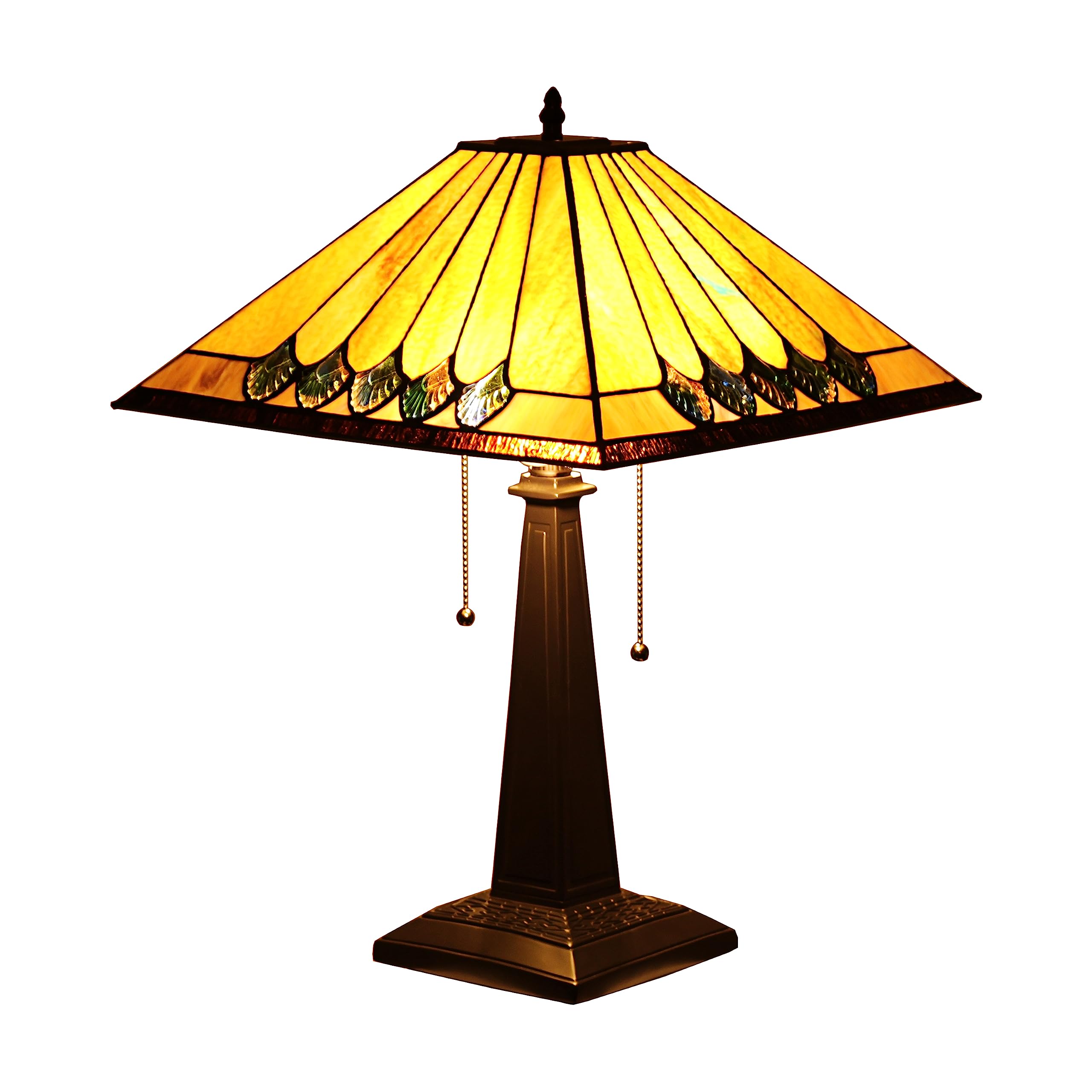 GRAHAM Tiffany-style 2 Light Mission Table Lamp 16 Shade