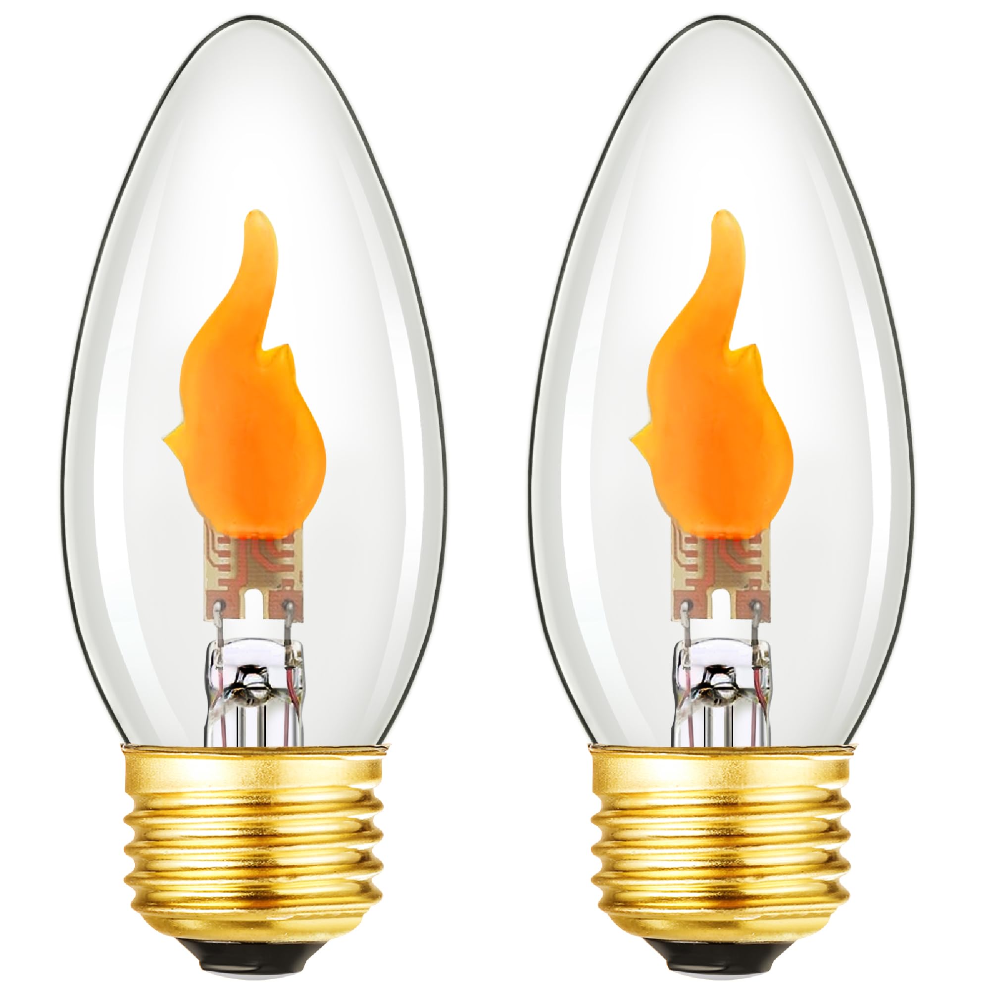 HOMOSUM Flickering Flame Light Bulbs, E26 Flicker LED Bulb,Candelabra Flame Effect LED Bulb for Halloween Christmas Party Decora