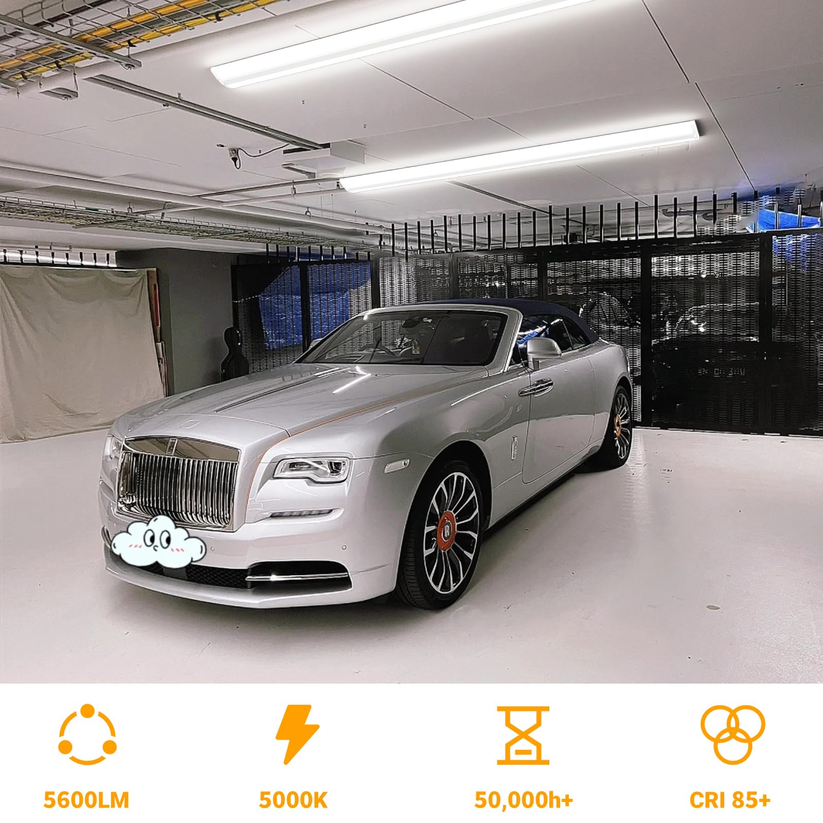 Antlux 4Ft Led Shop Lights, Ultra Thin 4 Foot Wraparound Light, 50W, 5600Lm, 5000K, No Glare, Crystal Wrap Around Office Light,