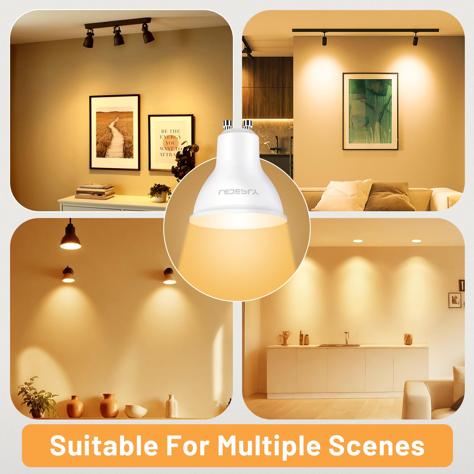 Ledeply Dimmable Led Gu10 Bulbs  5W=50W  2700K Warm White  38 Beam Angle  470 Lm  Bulb  Spotlight For Track Lighting  Kitchen  6 Pack