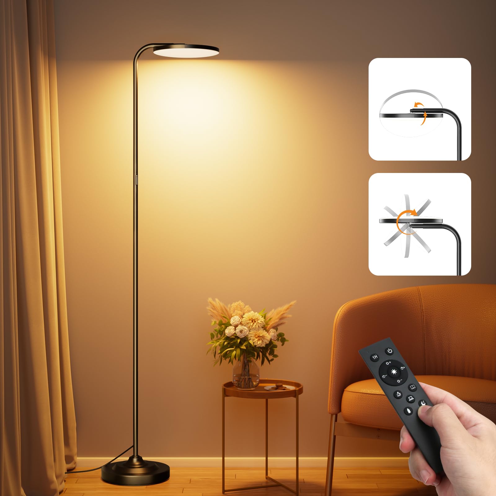 Sibrille Remote Control  Only Compatible With 36W Led Torchiere Floor Lamp Black(Cct)