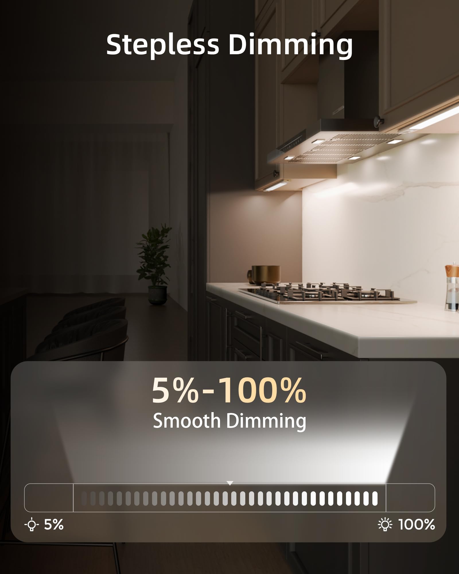 EZVALO Under Cabinet Motion Sensor Lights, 48 LED, Wireless, Rechargeable, 20.47" - White, 2 Pack, Perfect for Kitchen and Hallway