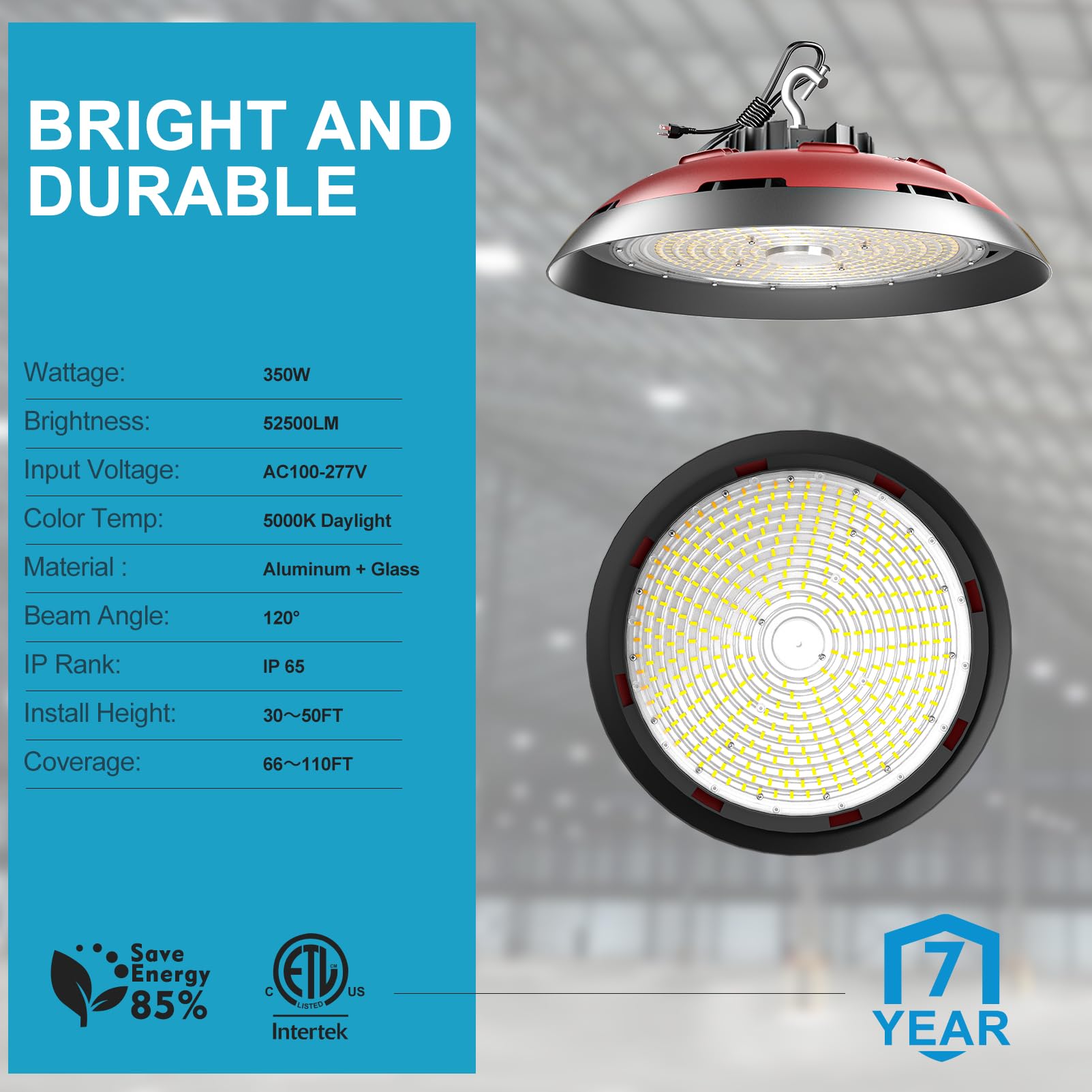 Lightdot 4Pack Led High Bay Light 350W(400X1W Led) 52500Lmhigh Bay Led Lights, Ac100-277V 5000K High Bay Led Shop Light, Us Plug