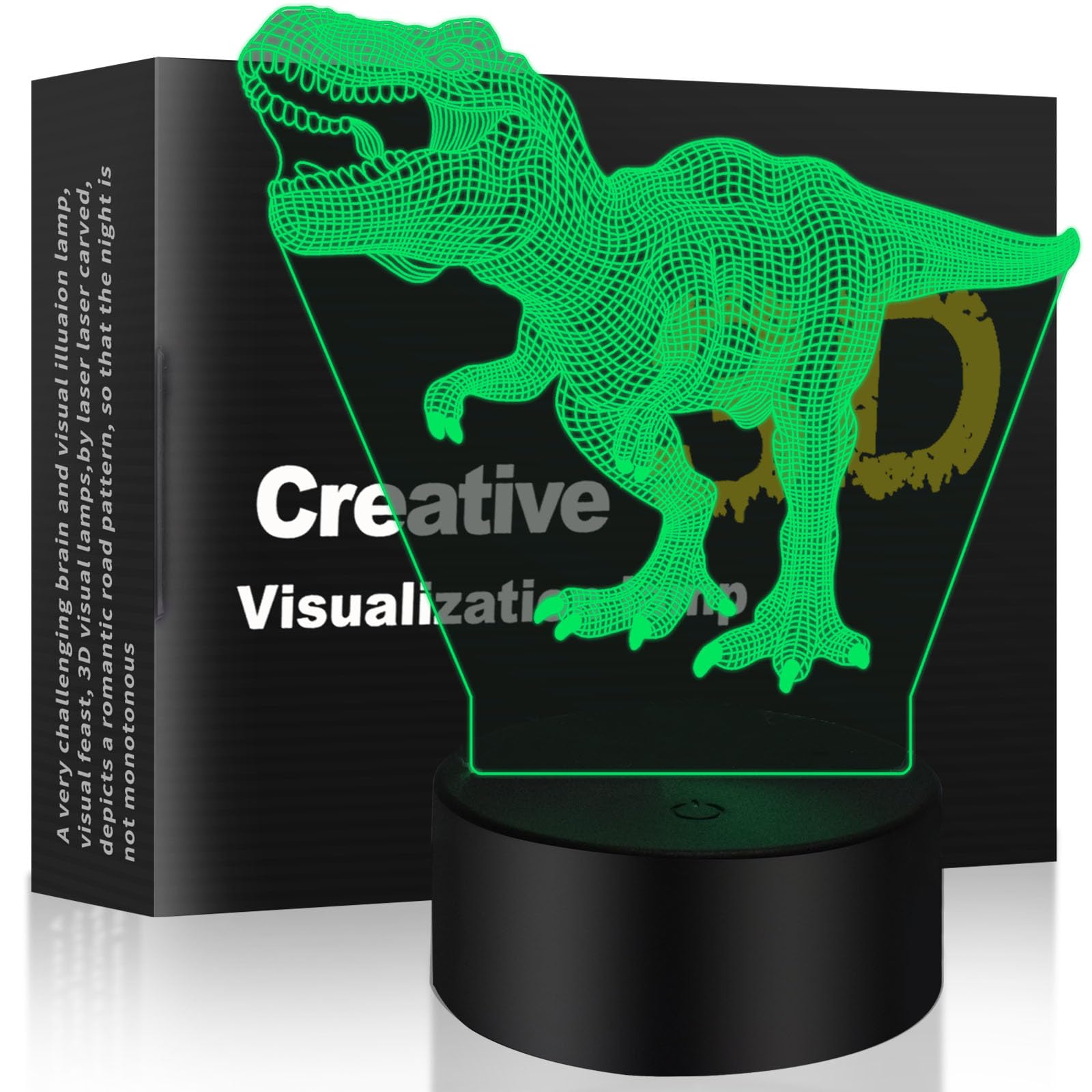XINYUANLAI 3D Illusion Night Light Desk Lamp  7 Colors Auto Gradual Changing USB Powered LED Lights with Touch Switch for Kids Gifts Home Decoration (3D Animal Table lamp)