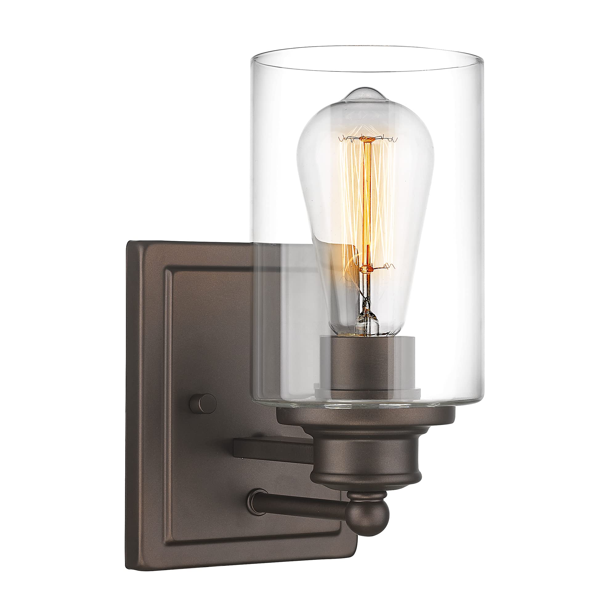 Bathroom Vanity Light  Hwh 1 Light Wall Sconce Lamp Over Mirror  Farmhouse Wall Vanity Lighting In Oil-Rubbed Bronze Finish  5Hlt63B Orb