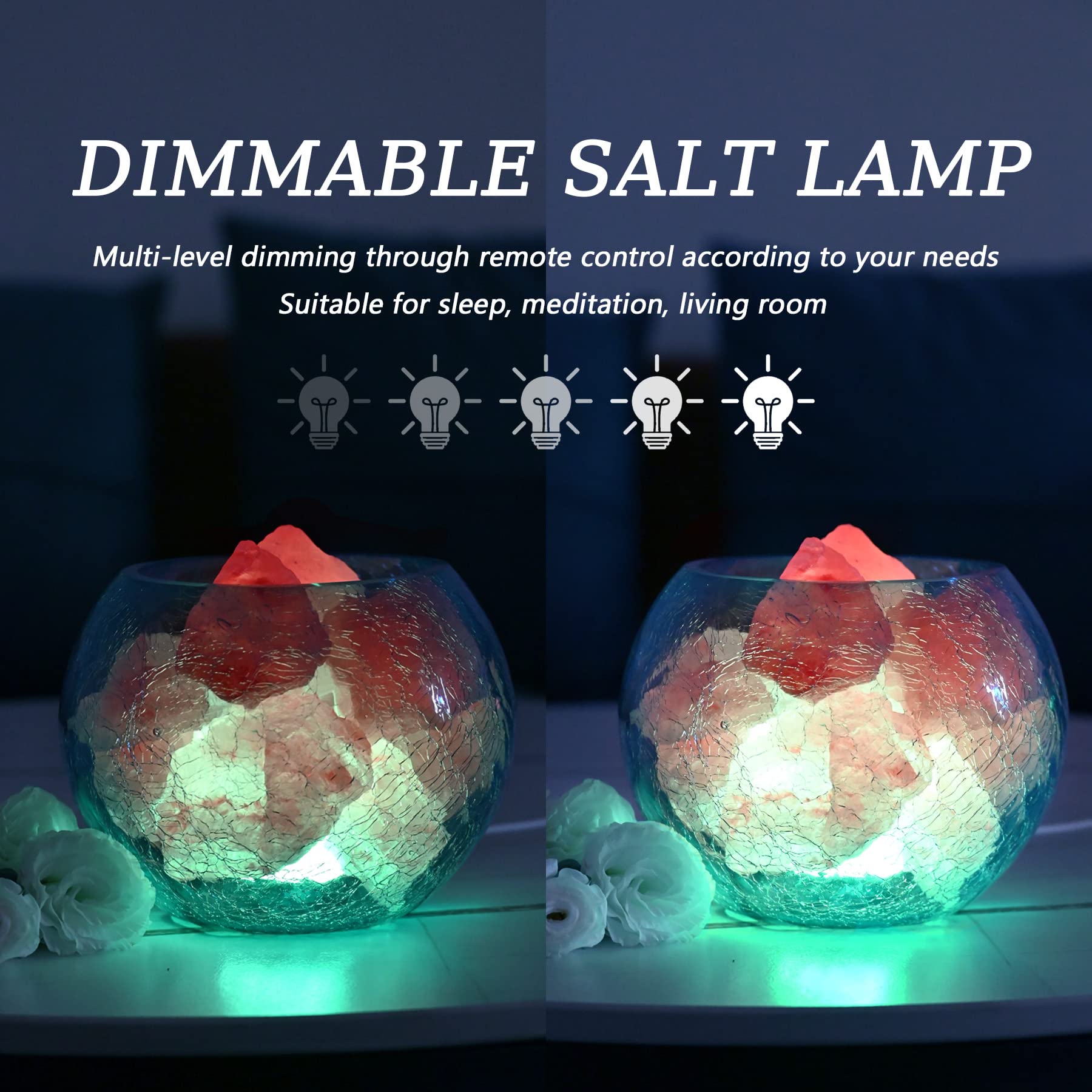 V.C.Formark Usb Himalayan Salt Lamp With Remote, 16 Colors, Home Deco, Yoga, Office Gift