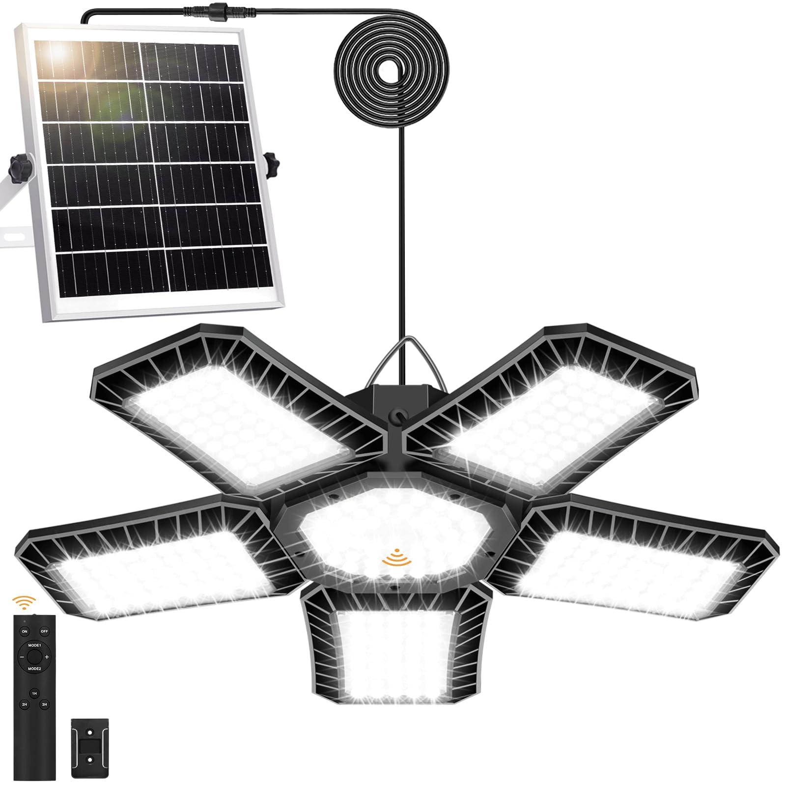 AEQ Solar Shed Light, 267LED with Motion Sensor, Remote Control, Waterproof, Black-5, Model AE005