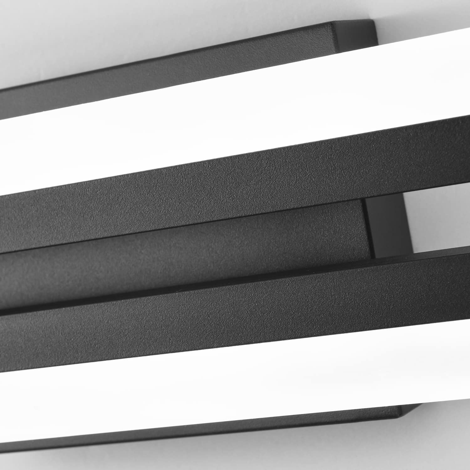 PRESDE 24in Dimmable LED Bathroom Vanity Light Fixture - Black Metal, Cold White 6000K, Model 6660-610mm