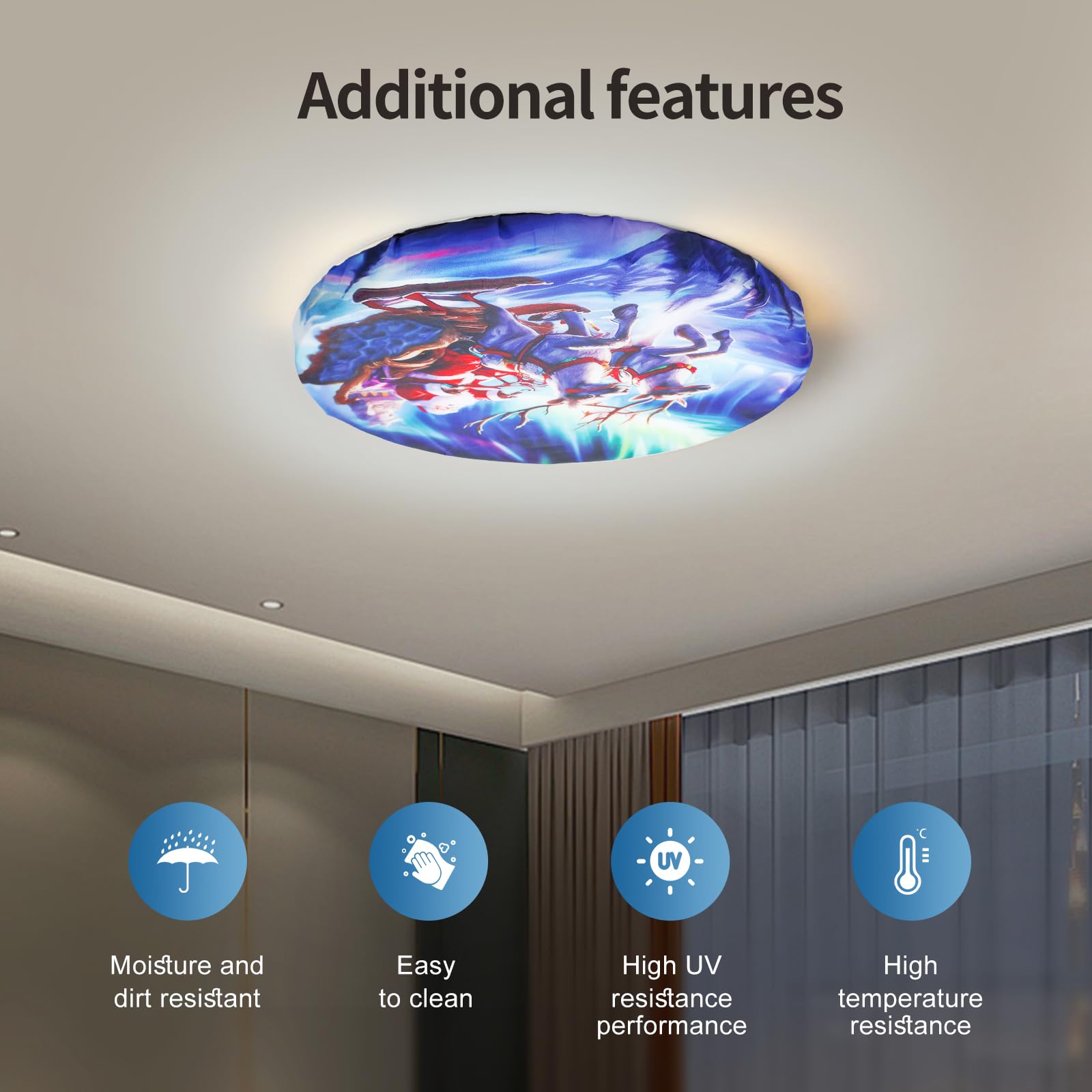 Casazen Christmas Lights Cover, 12'' Ceiling Light Cover, 4 Pcs Fabric Light Fixture Cover, Filters For Bedroom, Kitchen, Hallwa