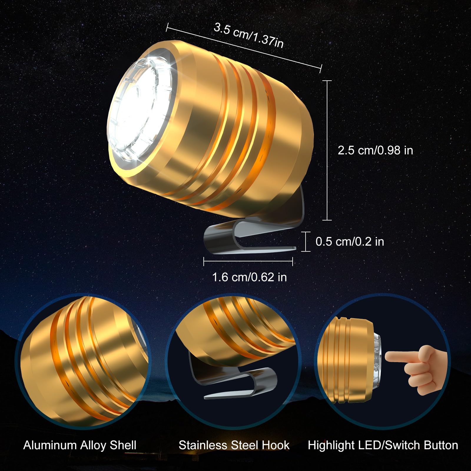 Auksky 2 Rechargeable Headlights Compatible With Clog, Adjustable Light For Shoes, Flashlights Accesories For Kids Adults Sandal