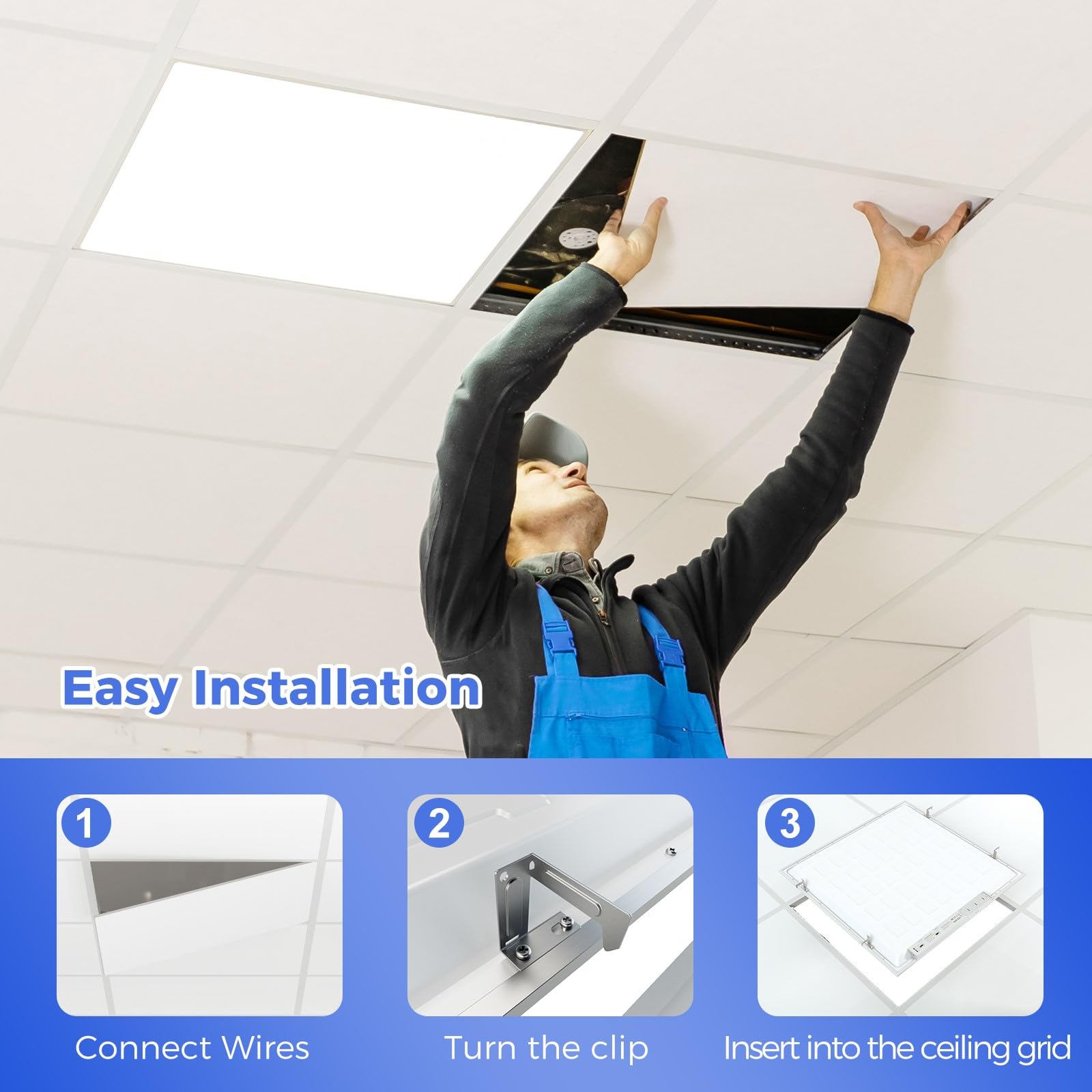 Aikvsxer 36 Pack 2X2 Led Flat Panel Light  Flush Mount Ceiling Light Kitchen Lighting Fixtures Bright 6500Lm 0-10V Dimmable Switchable 3000K/4000K/5000K/5700K/6500K  30W/35W/40W/45W/50W