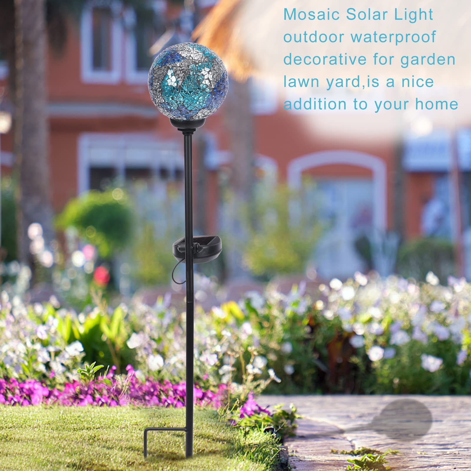 Vcuteka Solar Lights - Outdoor Decorative Mosaic Solar Garden Light Waterpoof Led Pathway Stake Light For Landscape Lawn Patio Y