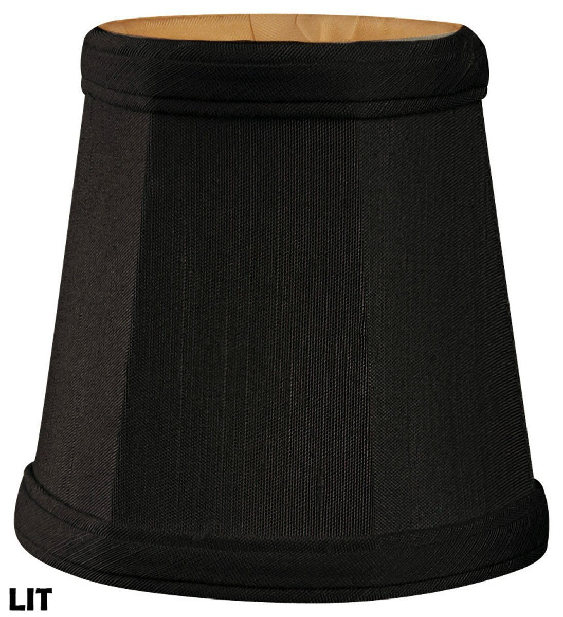 Royal Designs, Inc. Empire Chandelier Shade With Flame Clip Fitter,Cs-102Blk/Gl-6, Black, 3 X 4.25 X 4.25, Pack Of 6
