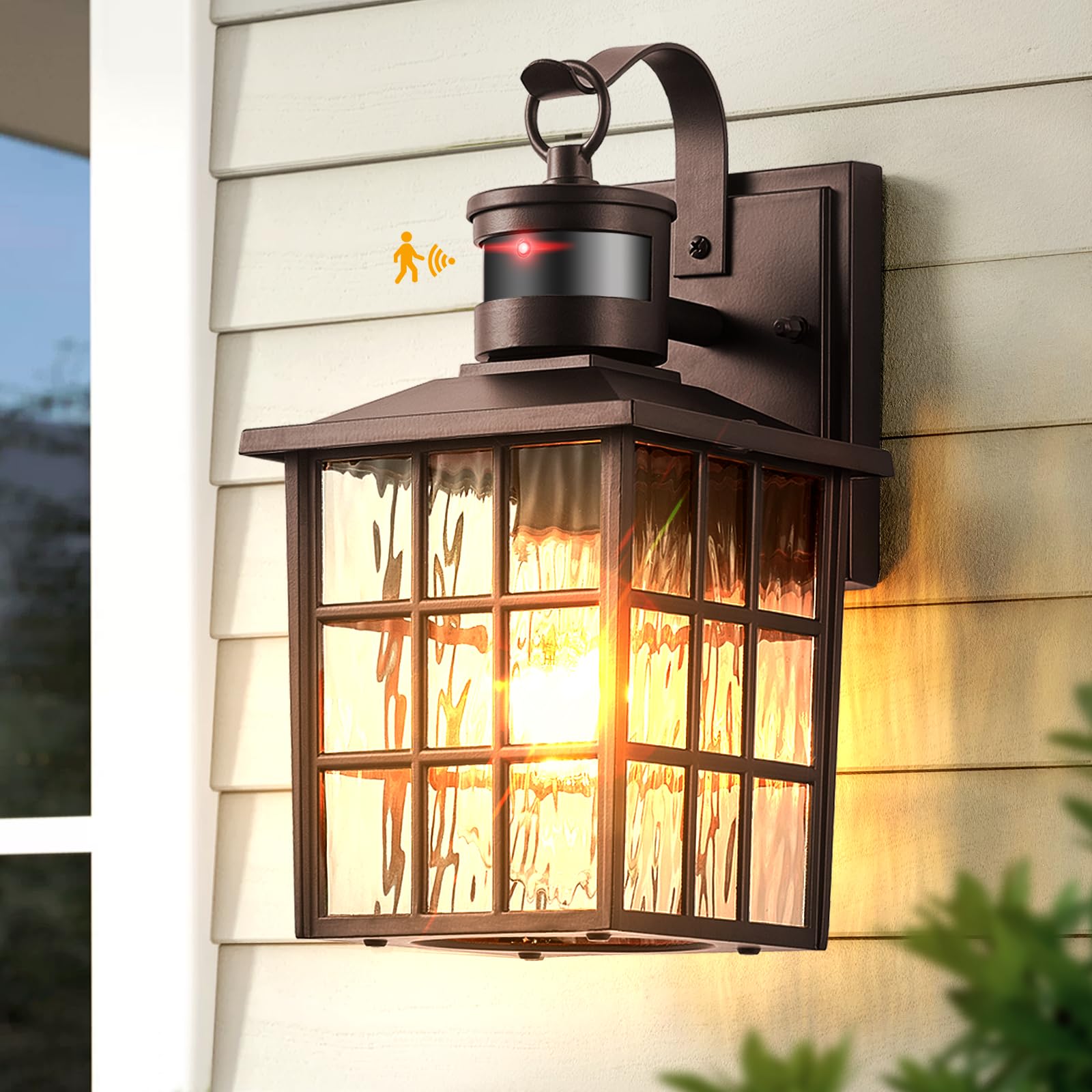 VIANIS Motion Sensor Outdoor Lights, Waterproof Wall Mount Lantern, Oil-Rubbed Bronze, Model V81031BR