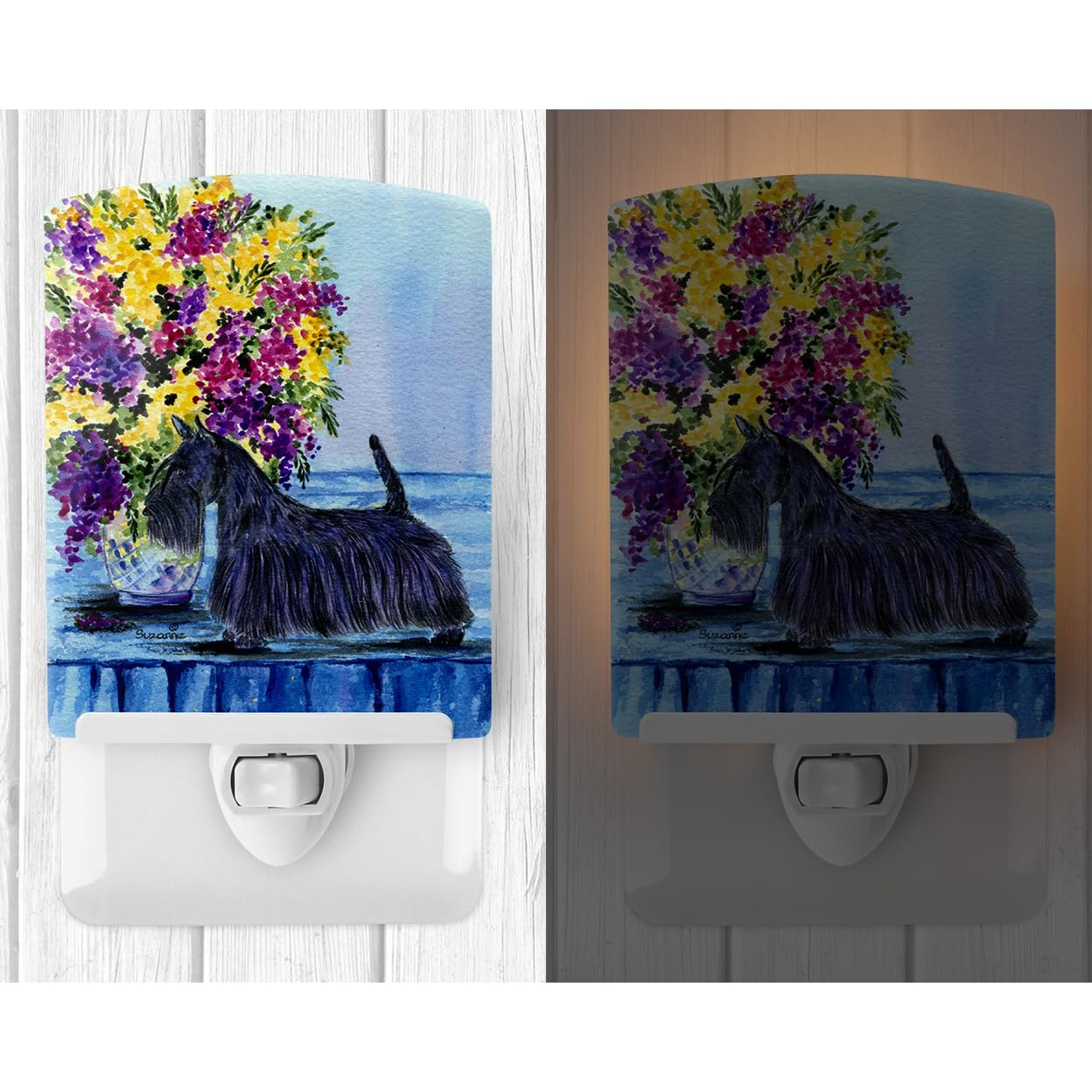 Carolines Treasures Ceramic Night Light, Scottish Terrier, UL-Certified, 6x4x3in, Multicolor, Model SS8309CNL