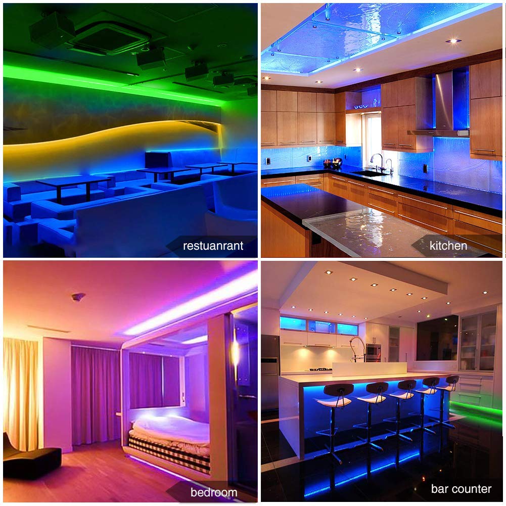 phopollo LED Strip Lights, 16.4ft Color Changing 5050 RGB with Remote, Multicolor, Model LS-P501-RGB-US