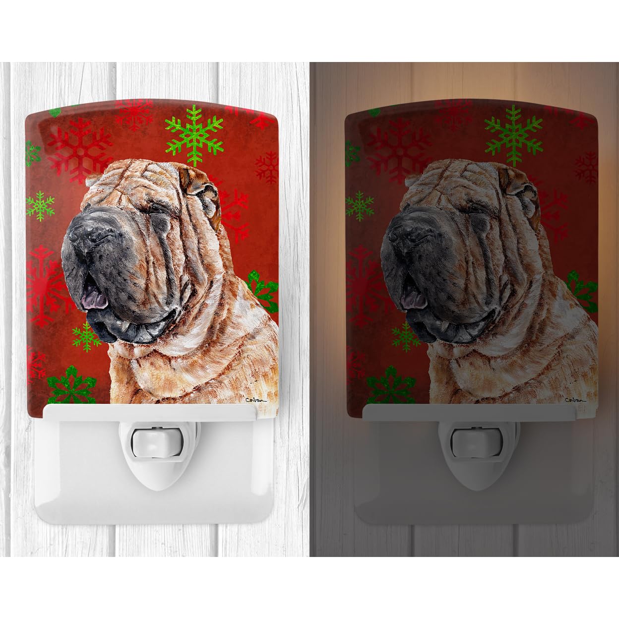 Carolines Treasures Ceramic Night Light, Shar Pei Design, UL-Certified, 6x4x3in, Multicolor, Model SC9743CNL