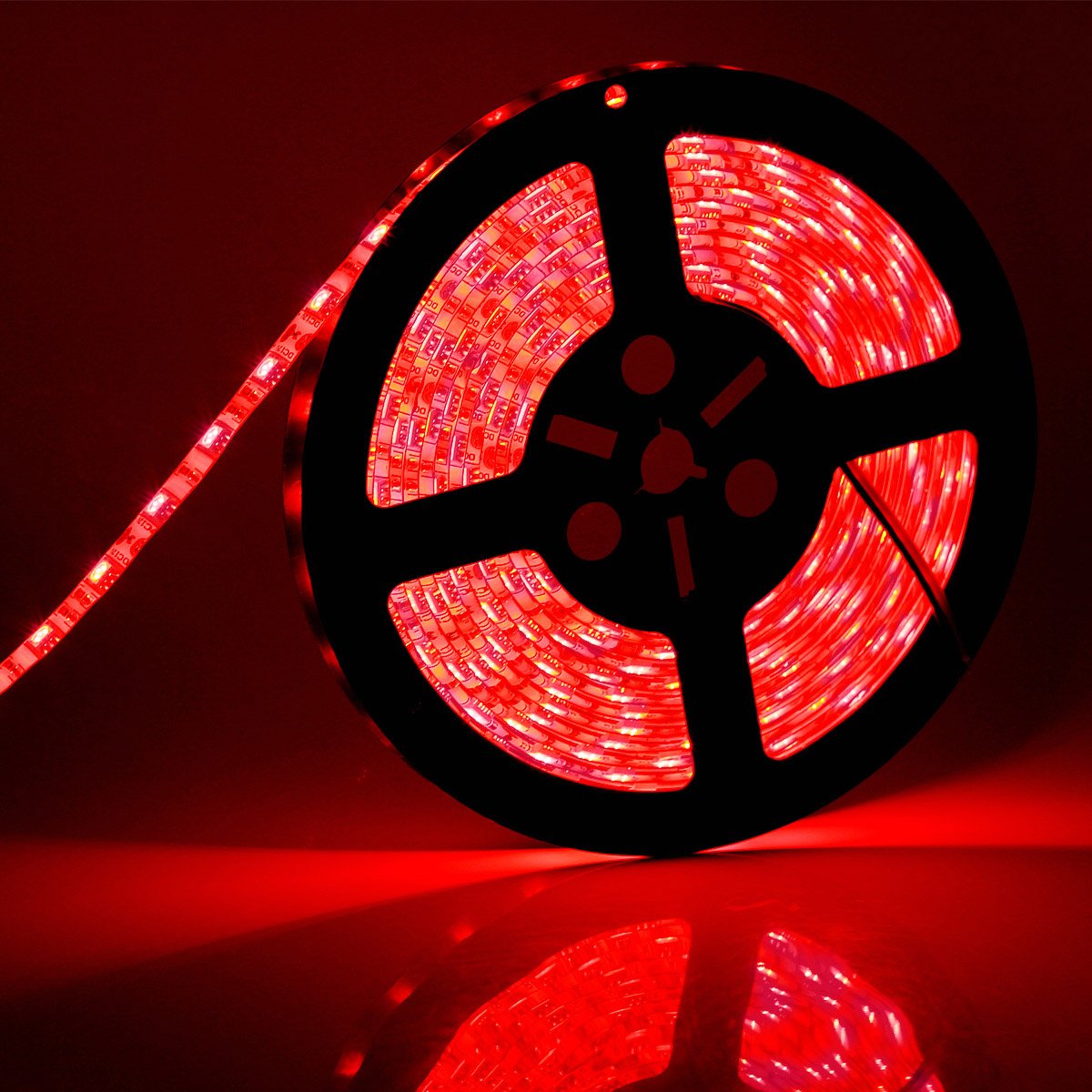 SUPERNIGHT Red LED Strip Lights, 16.4ft 300 LEDs, Waterproof Flexible Rope Lighting for TV, Boat, Vehicles, Room - Model LC-216