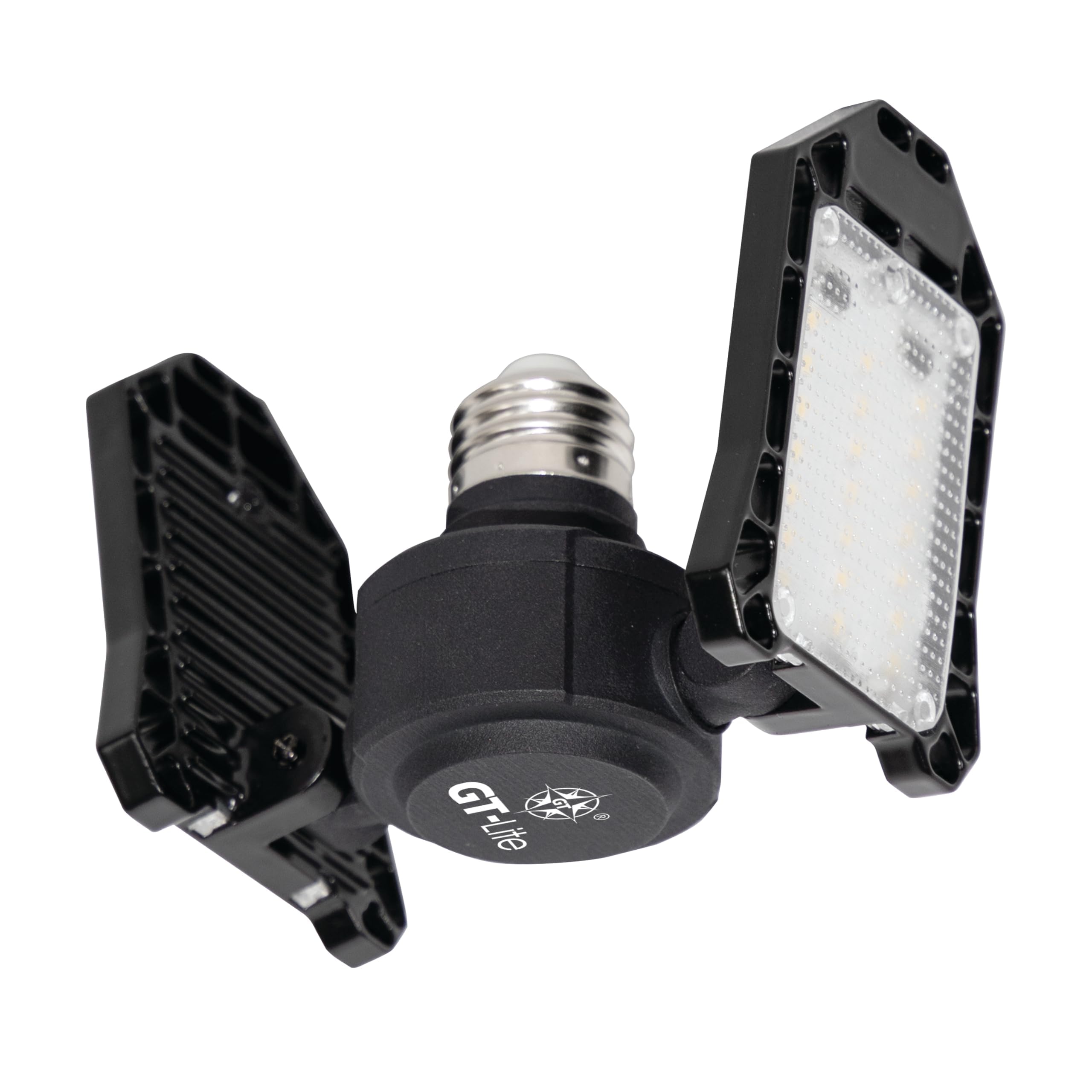 3000 Lumens LED Garage Light, 300-Watt Equivalent, 5000K Daylight, E26 Base, Adjustable Panels (2 Panels, 1 Pack)