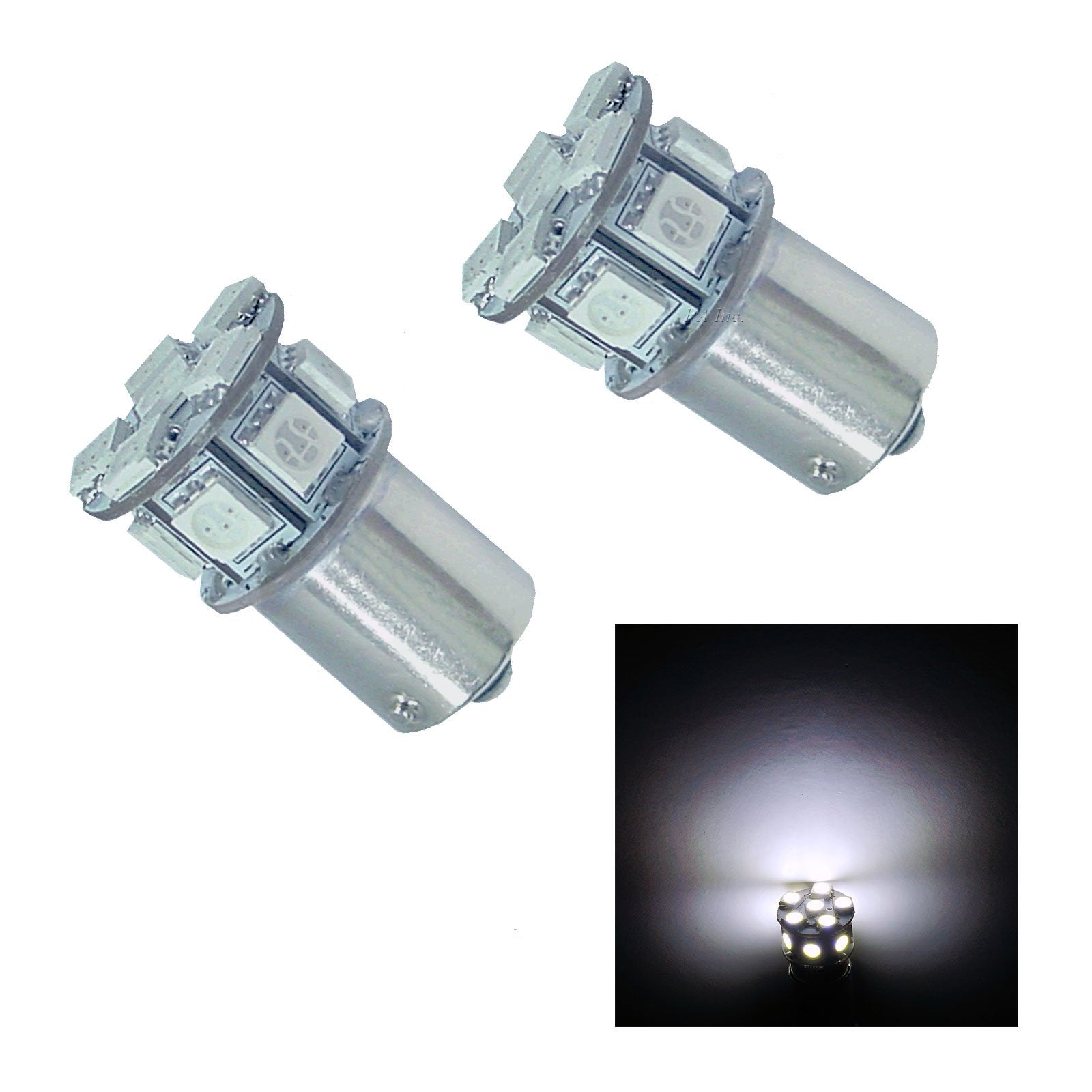 PA LED 2PCS 13SMD 1156 Ba15s White Auto LED Bulb 12V for Turn Signal, Side Marker, Stop, Back Up, Tail Light (1073 1003 1093 112