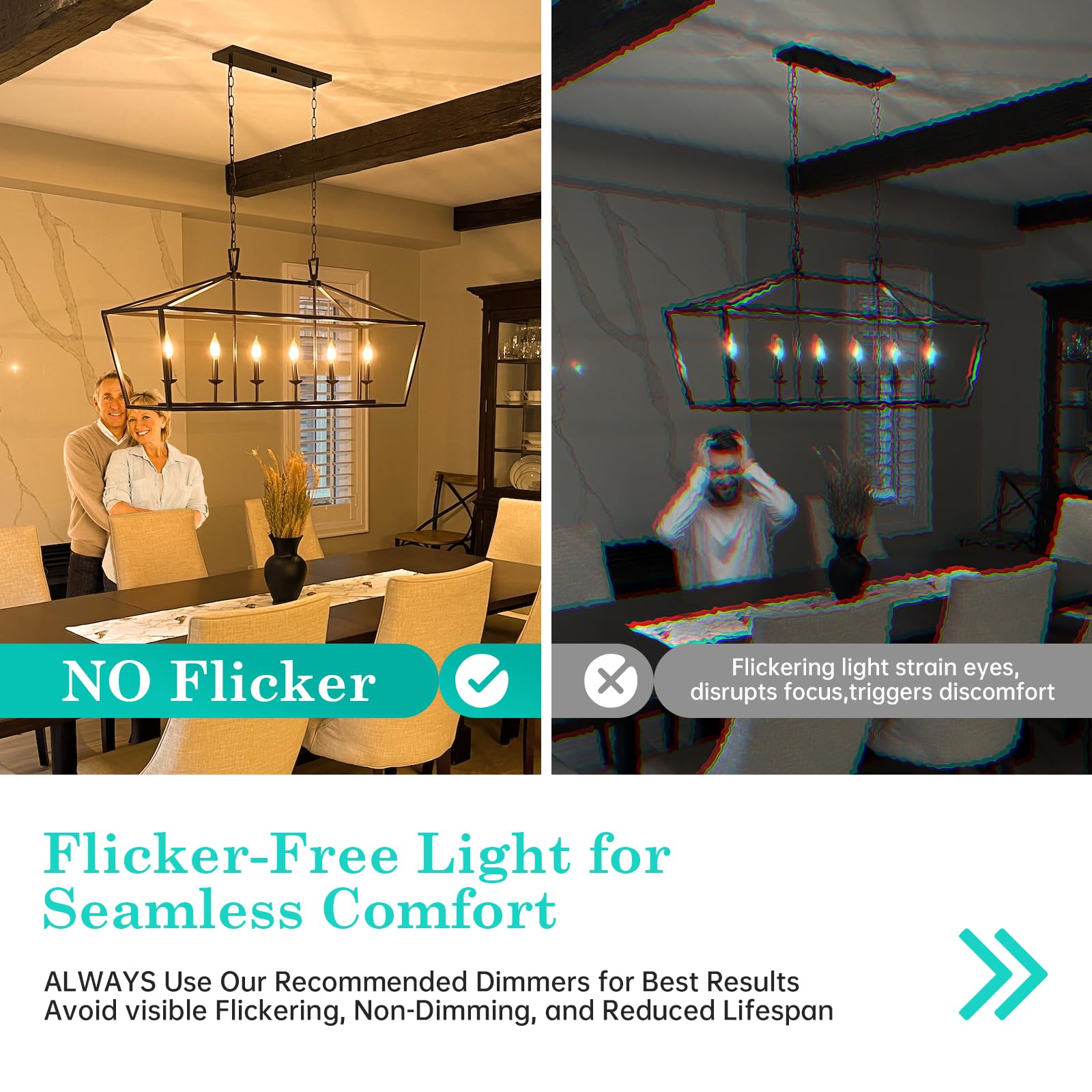 E12 60 Watt Equivalent Frosted Led Candelabra Bulb Candle Ca10 Chandelier Light 2700K Soft White Dimmable E12 Base, Ideal For Di