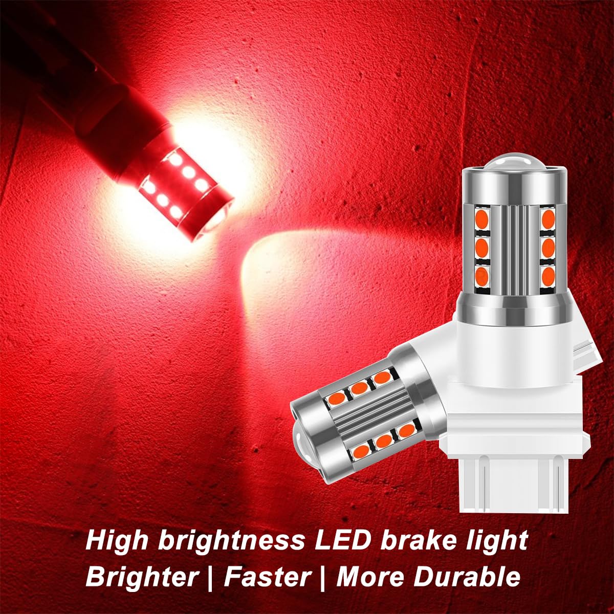 Mandark 3157 T25 Led Car Turn Signal Bulbs  2Pcs Super Bright Automotive Front Rear Blinker Light  Brighter Vehicle Marker Parking Lighting Accessories  Universal For Suv Sedan Truck (Red)