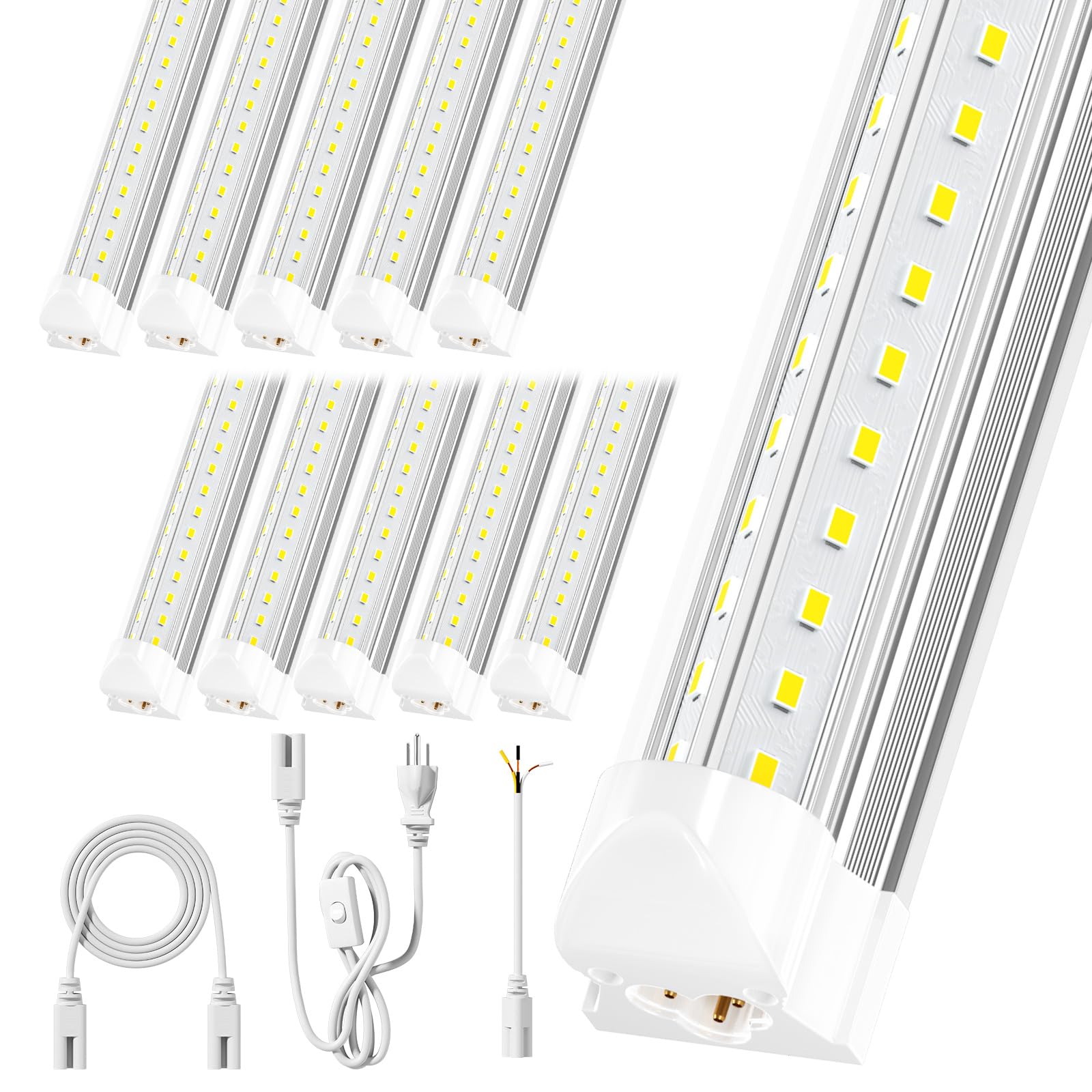 ONLYLUX LED Shop Light, 4ft 36W 5000lm 6500k Shop Lights, 4 Foot Led Light Fixture, T8 Led Tube Lights for Garage, V Shape High 