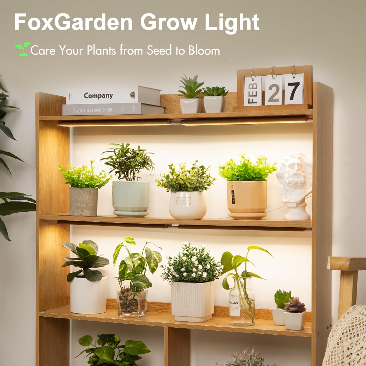 Foxgarden® Grow Light, Bamboo Full Spectrum Plant Light Strip For Indoor Plants, 384 Led Bright Grow Lamp With Auto On/Off Timer 4/8/12H, 3 Switch Modes, 10 Dimmable Levels, 4 Strips With 1 Controller